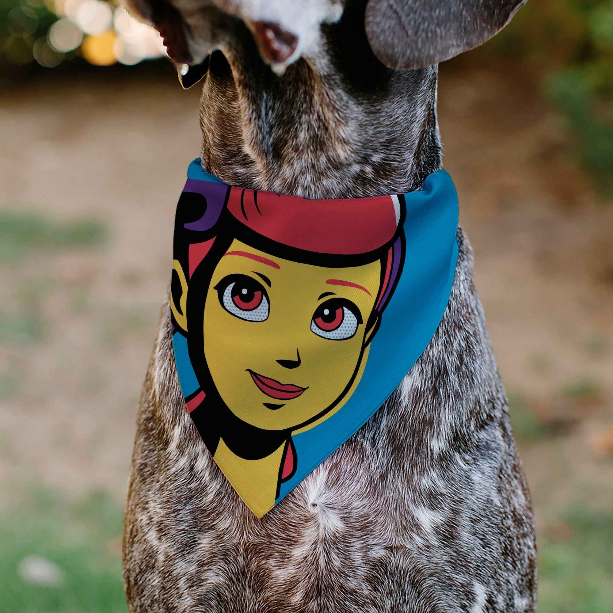 Buckle-Down Toy Story Bo Peep Close-Up Pop Art Face Blue Over-the-Collar Dog Bandana