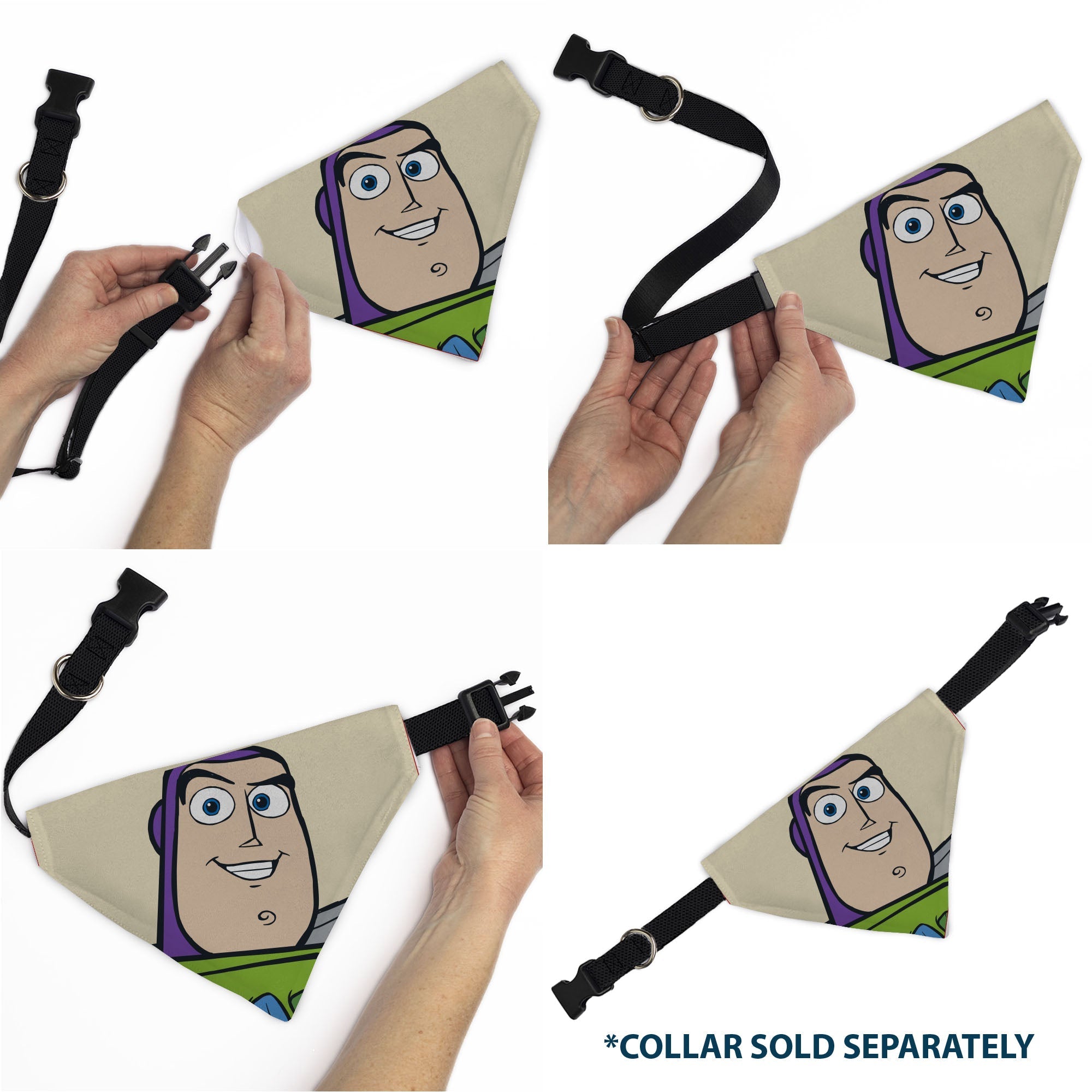 Pet Bandana - Toy Story Buzz Lightyear Face Close-Up Beige 
