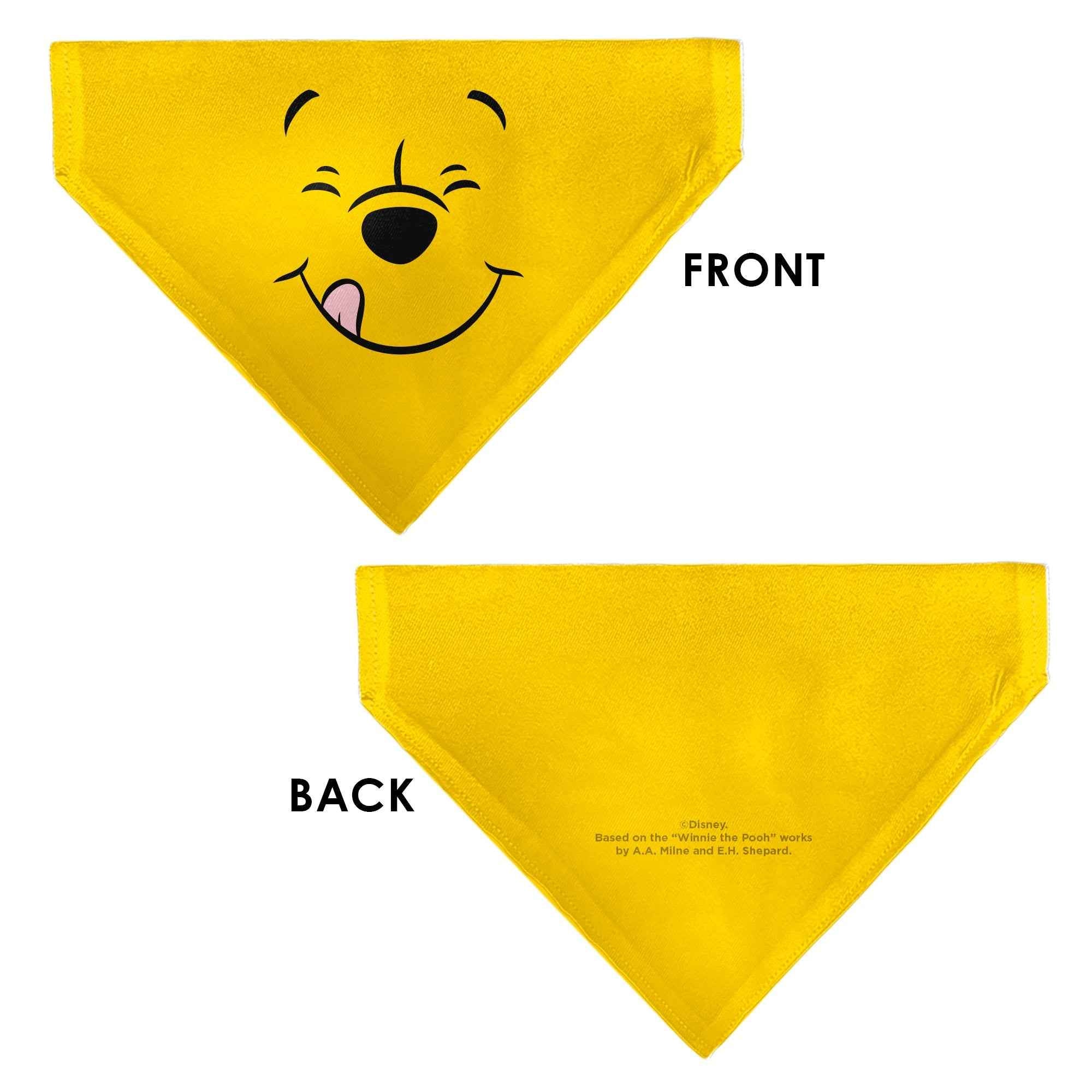 Buckle-Down Winnie the Pooh Winking Smiling Face Golden Yellow Over-the-Collar Dog Bandana