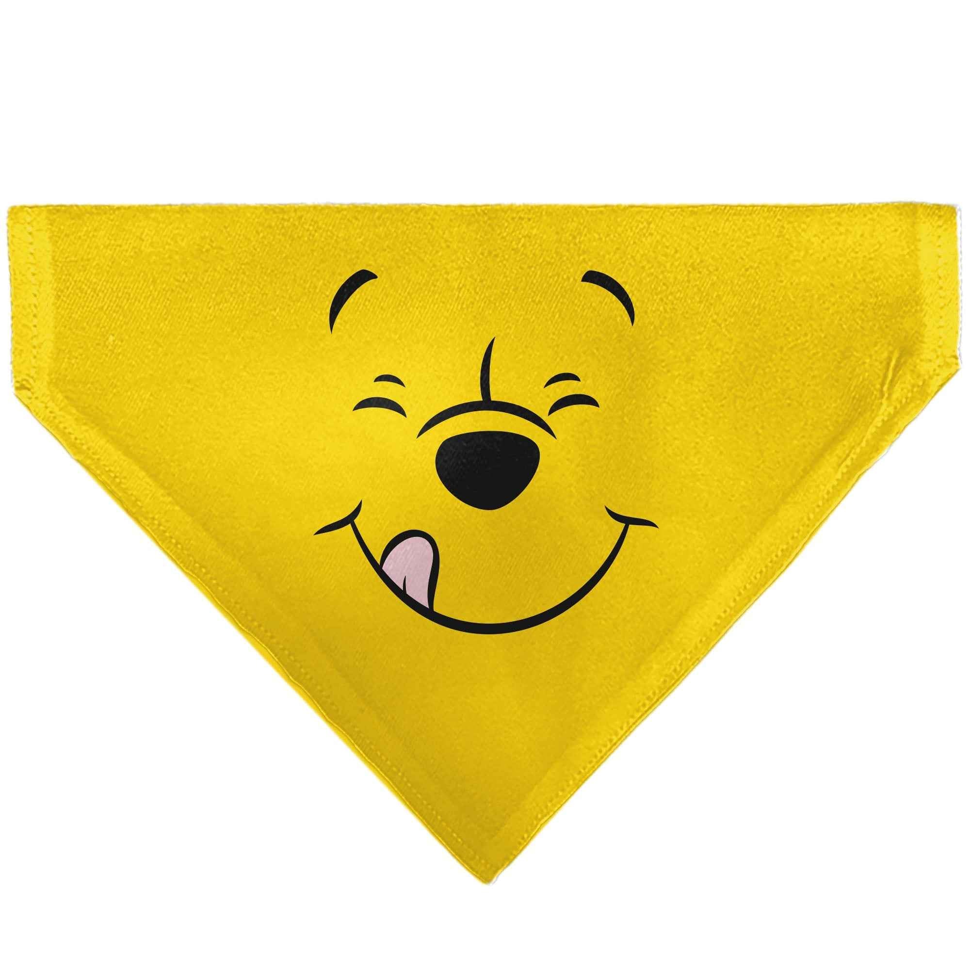 Buckle-Down Winnie the Pooh Winking Smiling Face Golden Yellow Over-the-Collar Dog Bandana