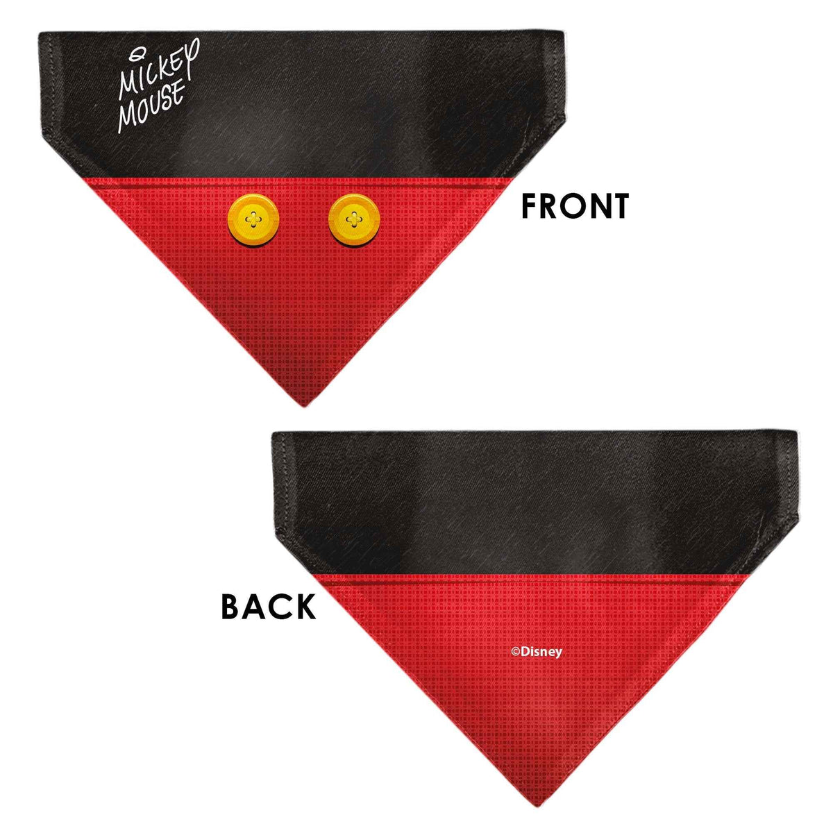 Pet Bandana - Mickey Mouse Buttons Black/Red