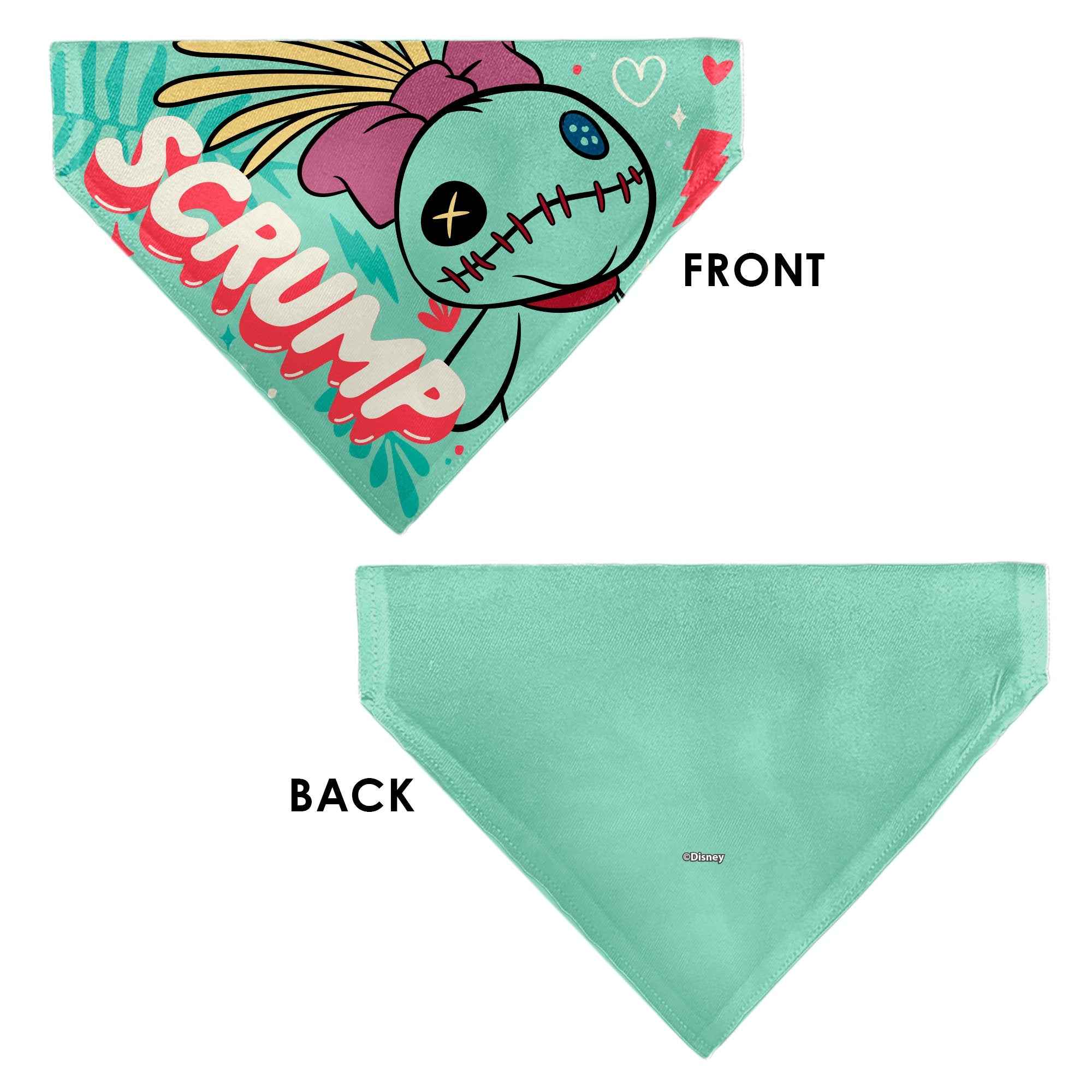 Buckle-Down Scrump Text and Pose Light Blue Over-the-Collar Dog Bandana