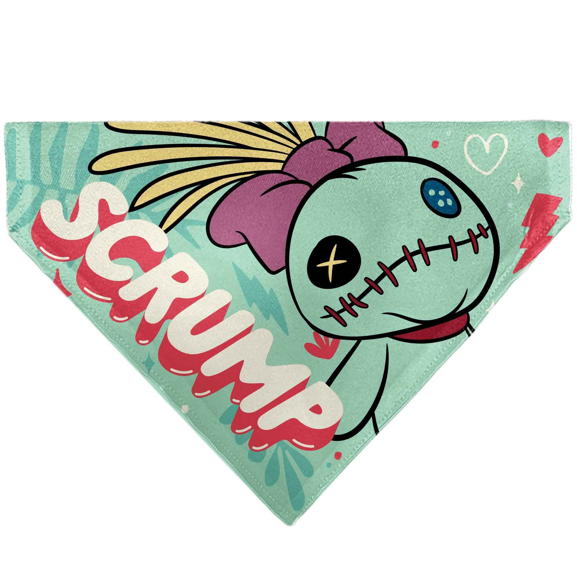 Buckle-Down Scrump Text and Pose Light Blue Over-the-Collar Dog Bandana