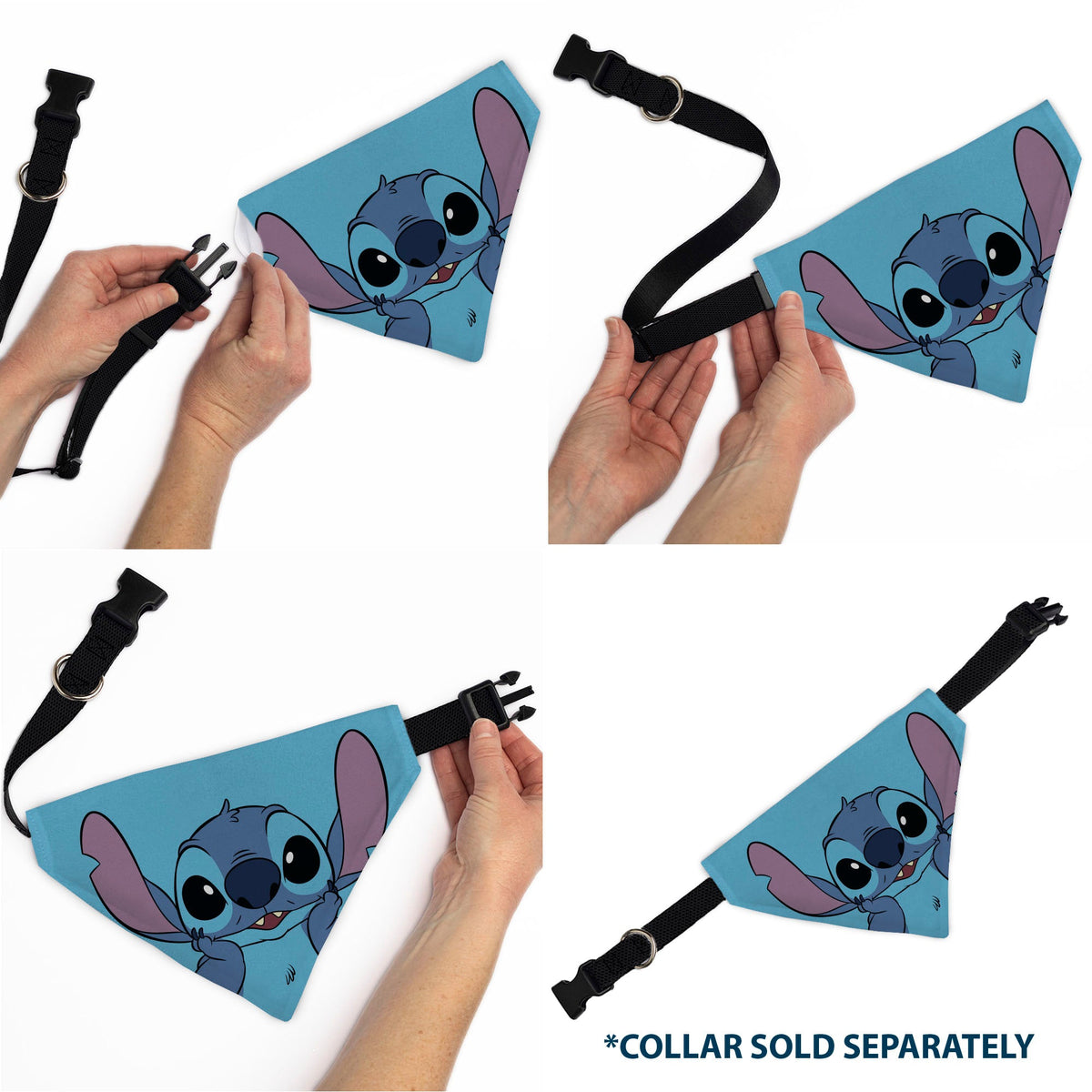 Pet Bandana - Stitch Grinning Pose Blue | HT Animal Supply