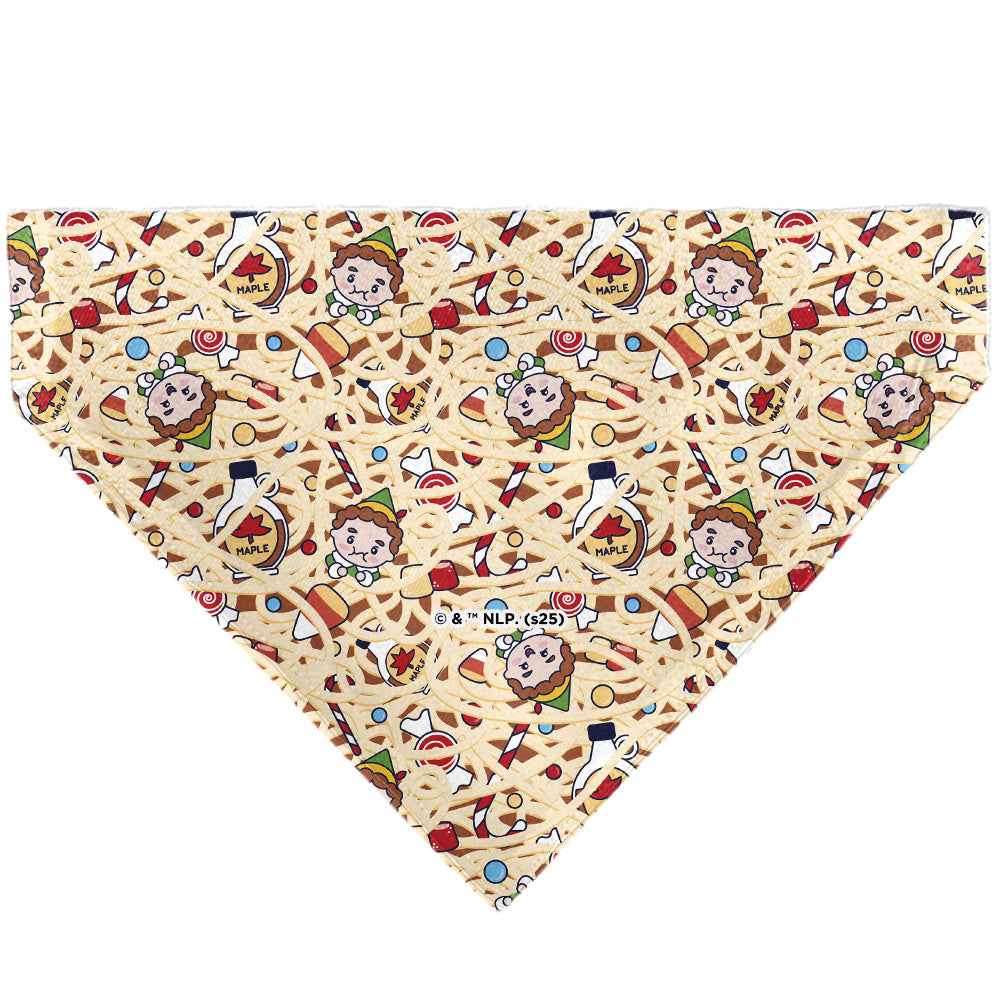 Buckle-Down Elf Treat Everyday Like Christmas Buddy and Friends Pose Blue Over-the-Collar Dog Bandana