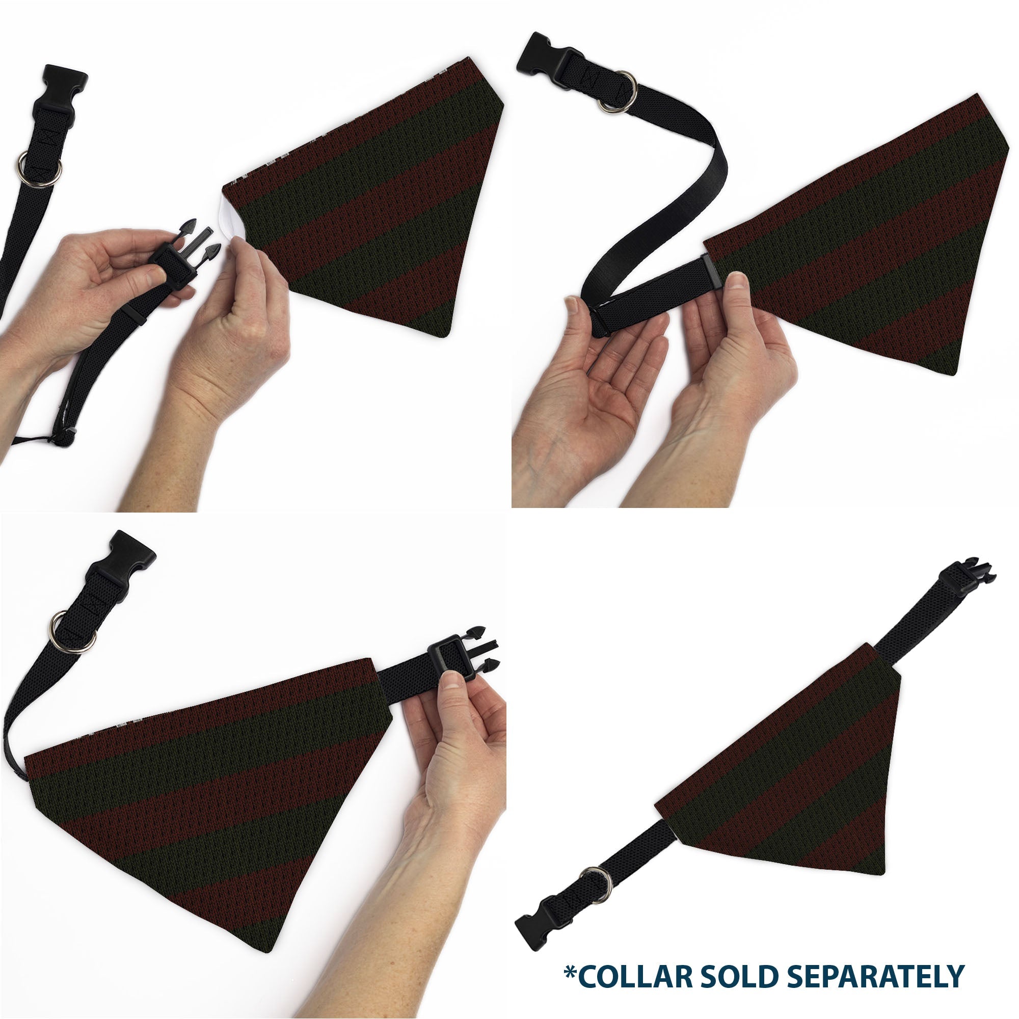 Buckle-Down A Nightmare on Elm Street Freddy Melted Black/White/Red Over-the-Collar Dog Bandana