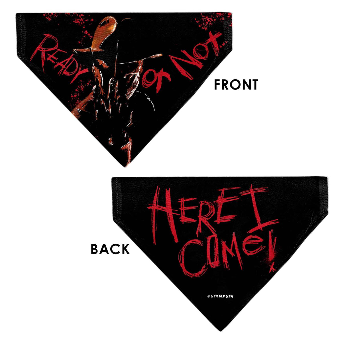 Pet Bandana - A Nightmare on Elm Street Freddy READY OR NOT HERE I COME Pose Black/Red