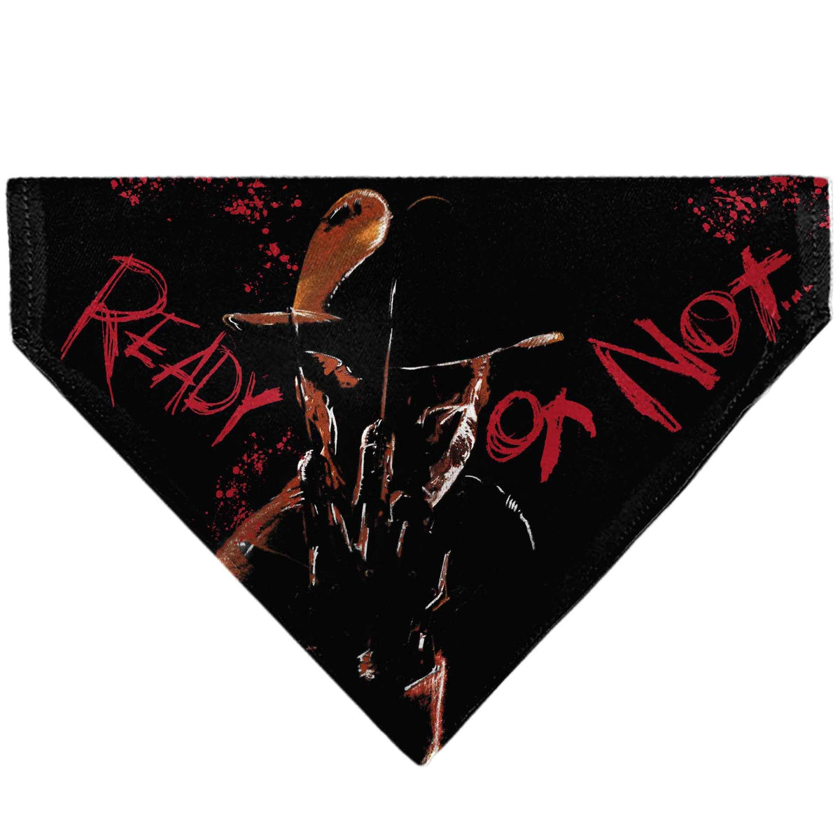 Pet Bandana - A Nightmare on Elm Street Freddy READY OR NOT HERE I COME Pose Black/Red