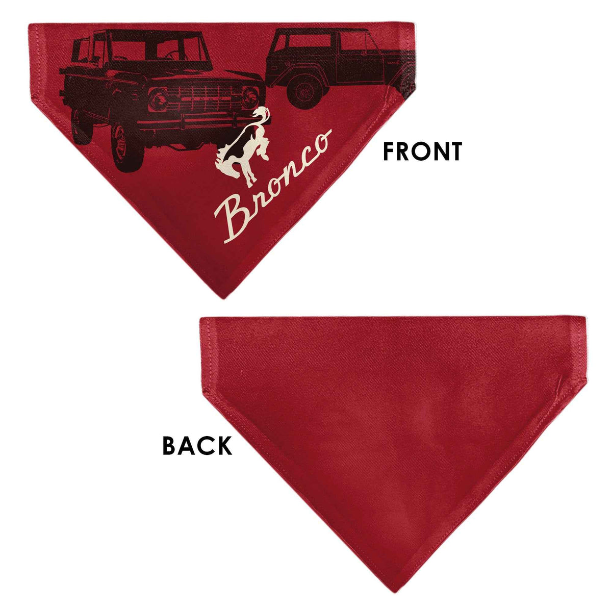 Pet Bandana - Ford Vintage Bronco Logo and Silhouette Red/Black/White