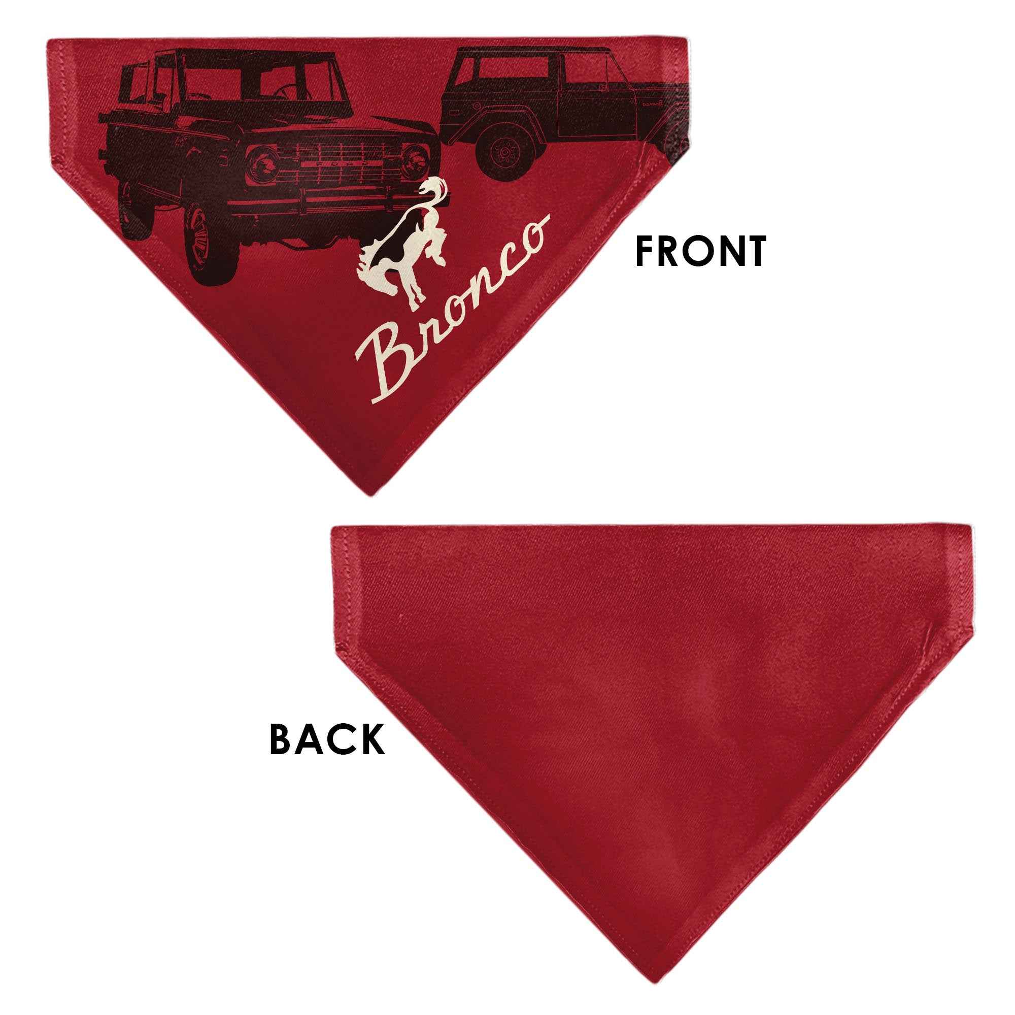 Pet Bandana - Ford Vintage Bronco Logo and Silhouette Red/Black/White