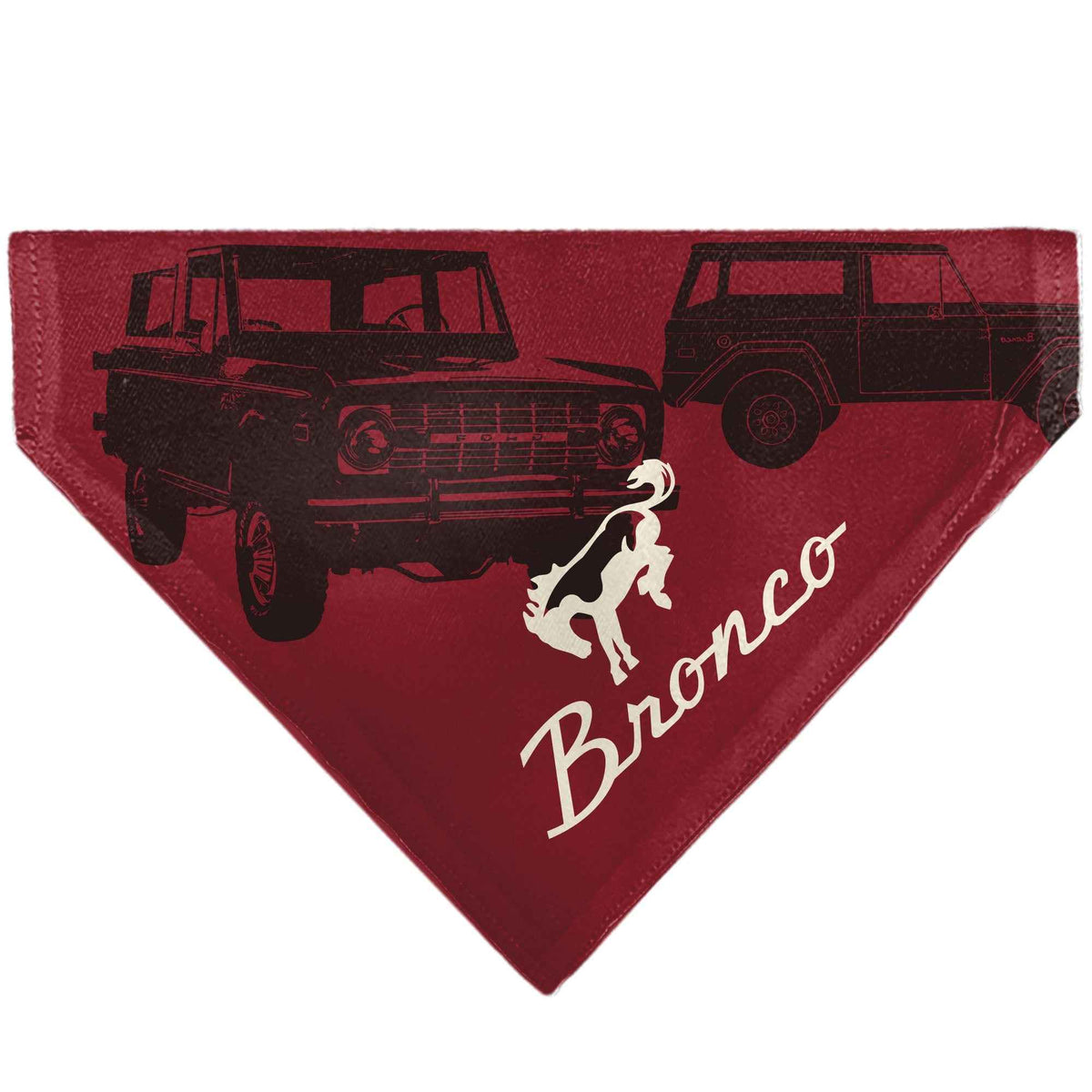 Pet Bandana - Ford Vintage Bronco Logo and Silhouette Red/Black/White