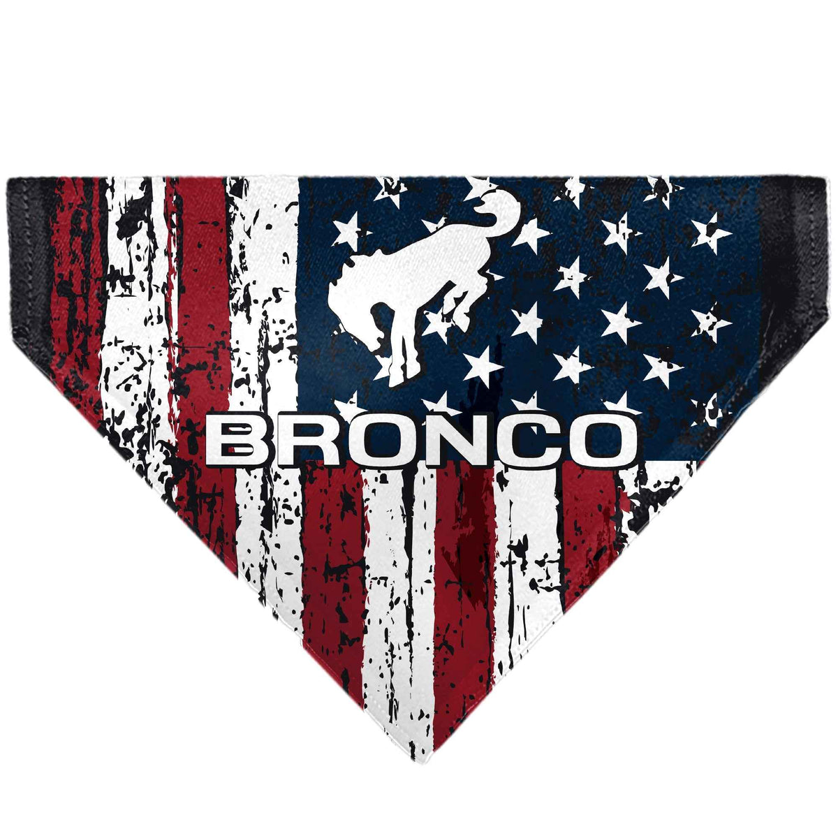 Pet Bandana - Ford BRONCO Americana Stars and Stripes Weathered Red/White/Blue