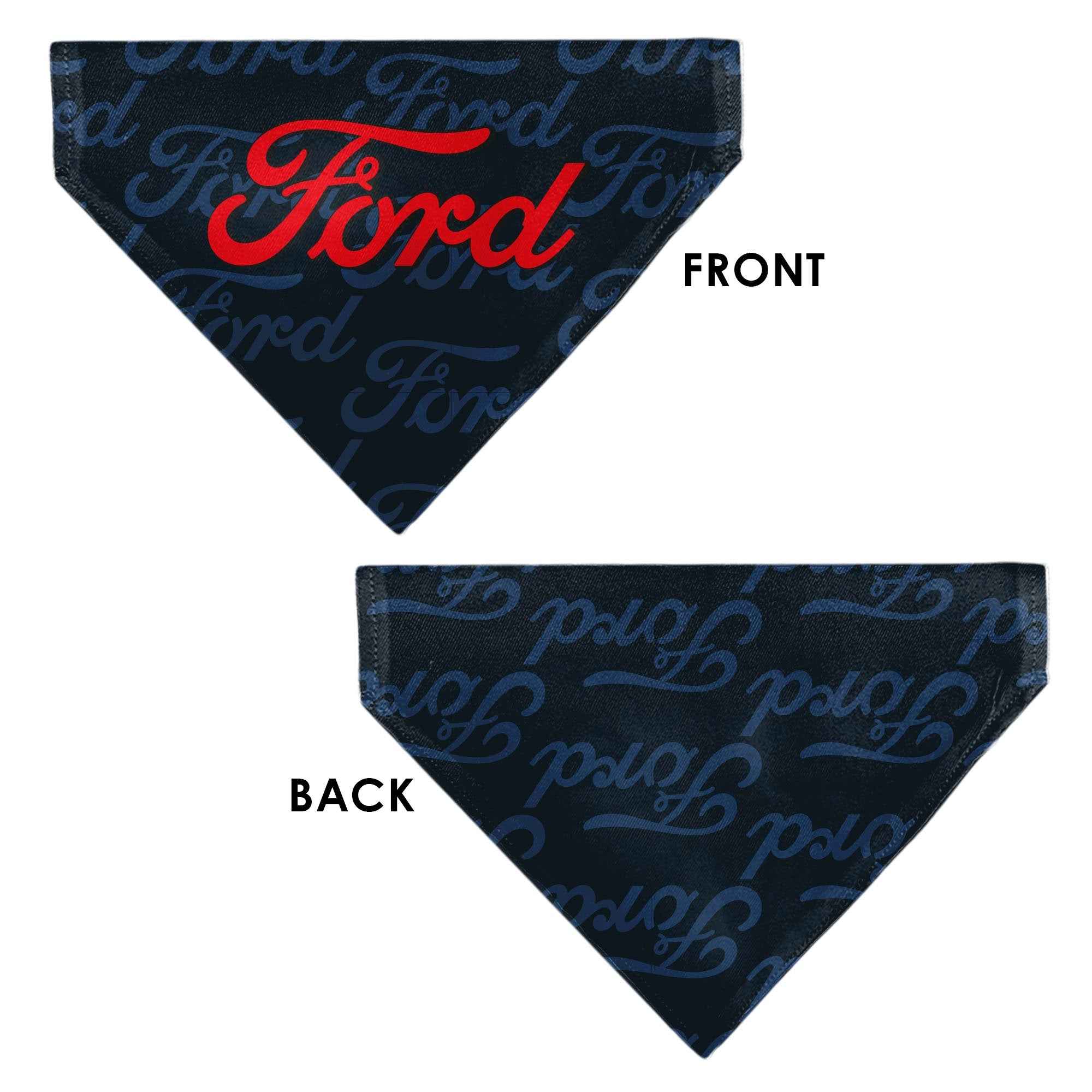 Pet Bandana - FORD Script Stacked Blues/Red