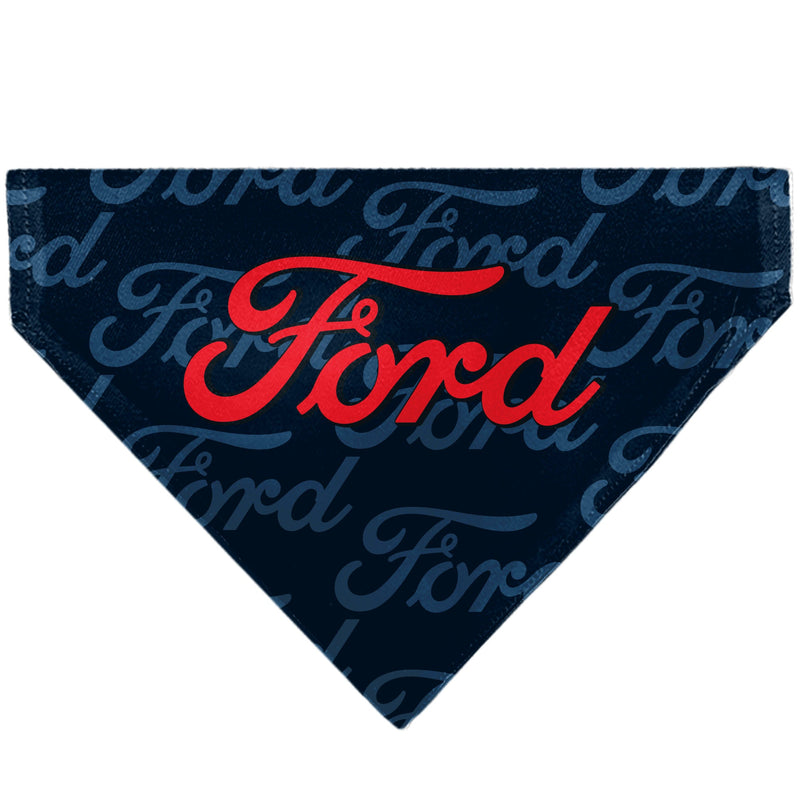 Pet Bandana - FORD Script Stacked Blues/Red | HT Animal Supply