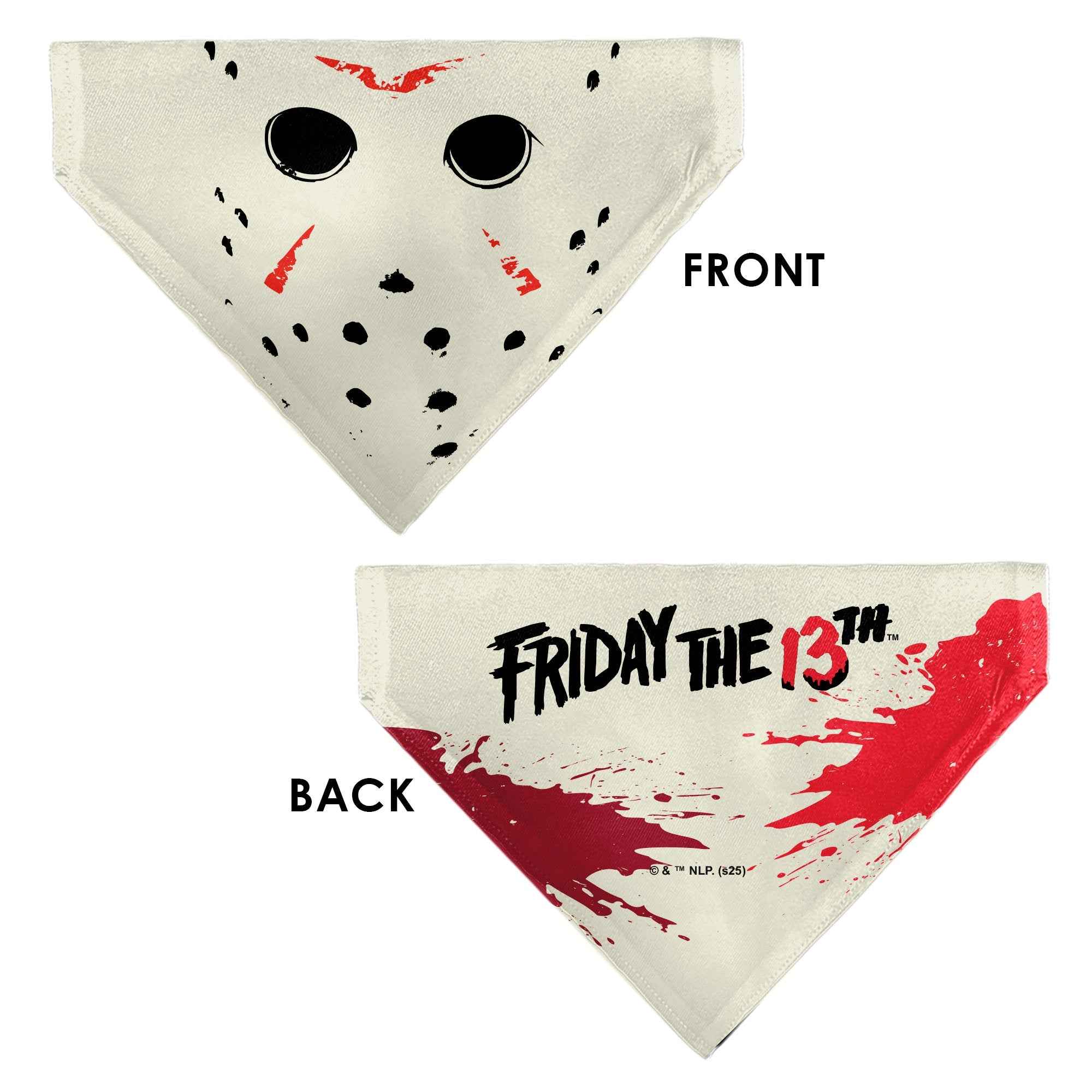 Buckle-Down Friday The 13TH Hockey Mask Close-Up White/Black/Red Over-the-Collar Dog Bandana