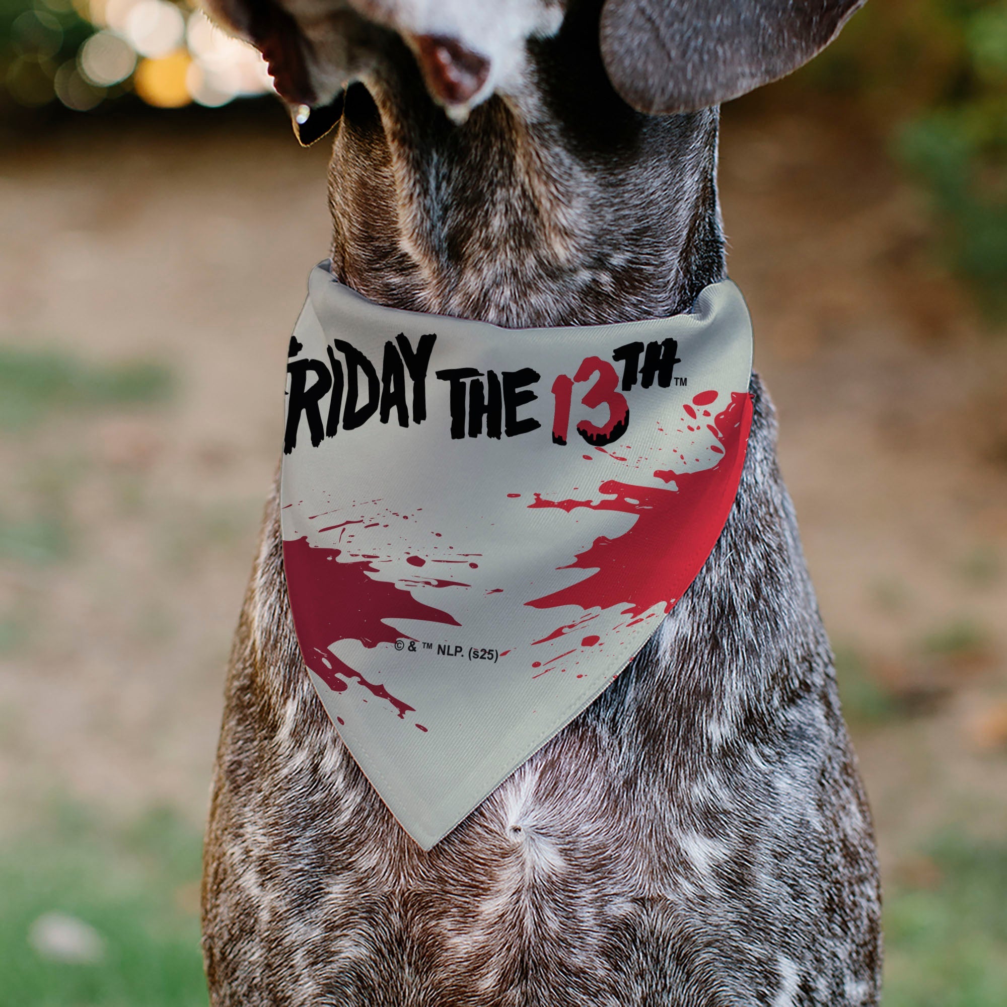 Buckle-Down Friday The 13TH Hockey Mask Close-Up White/Black/Red Over-the-Collar Dog Bandana