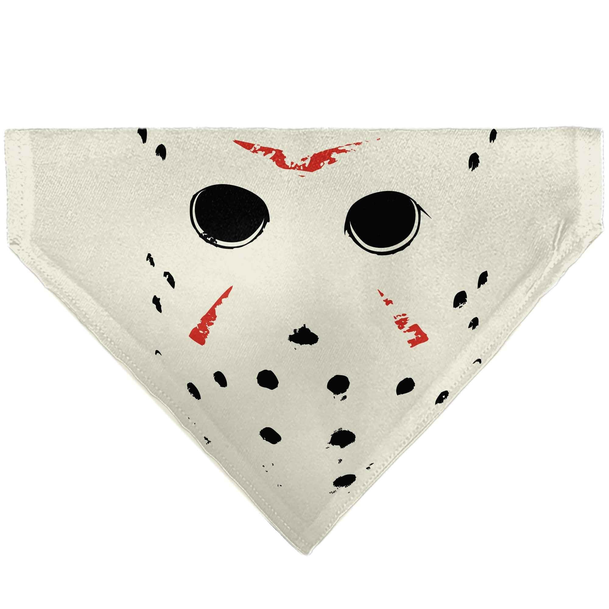 Buckle-Down Friday The 13TH Hockey Mask Close-Up White/Black/Red Over-the-Collar Dog Bandana