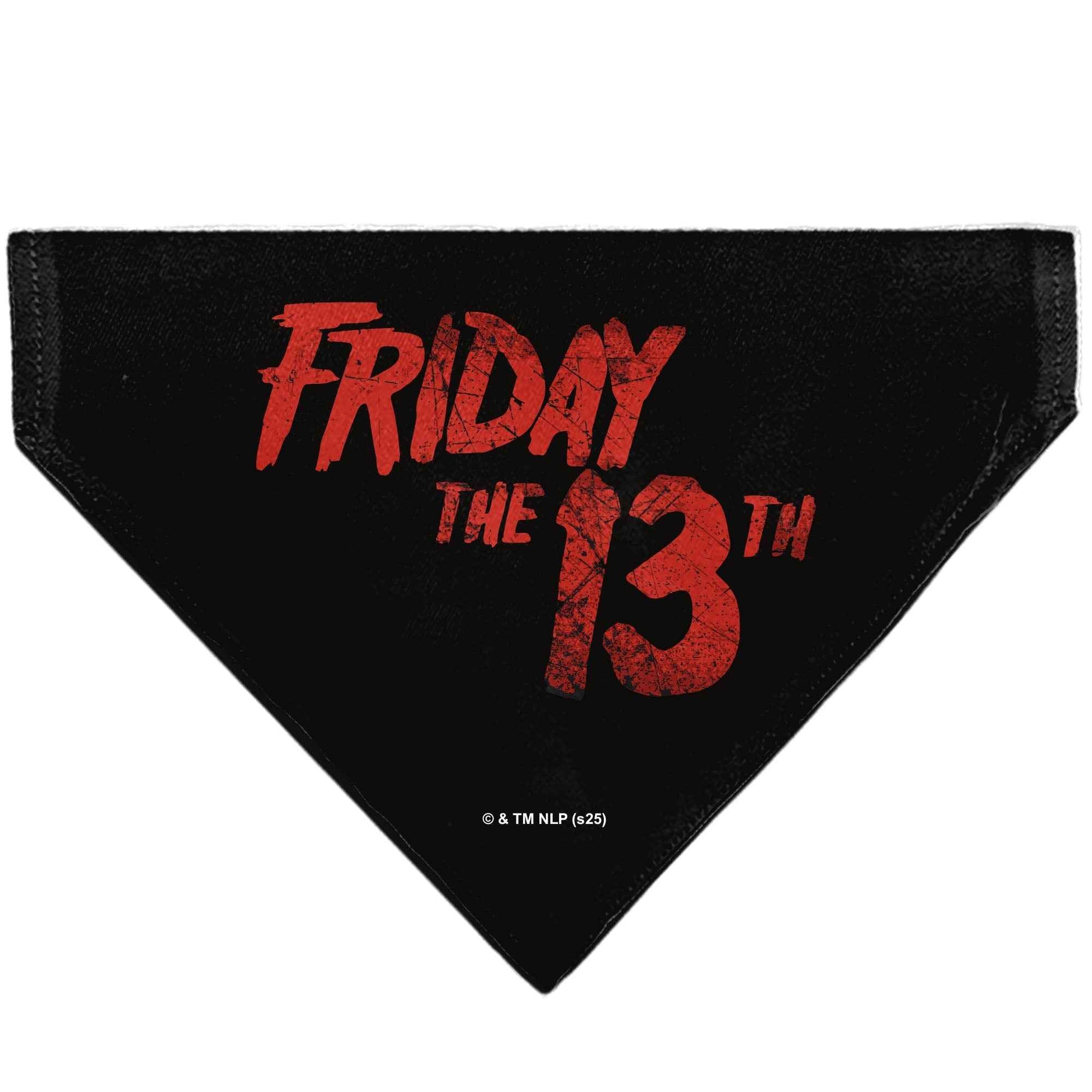 Buckle-Down Friday The 13TH Jason Pose and Title Logo Black/Red Over-the-Collar Dog Bandana