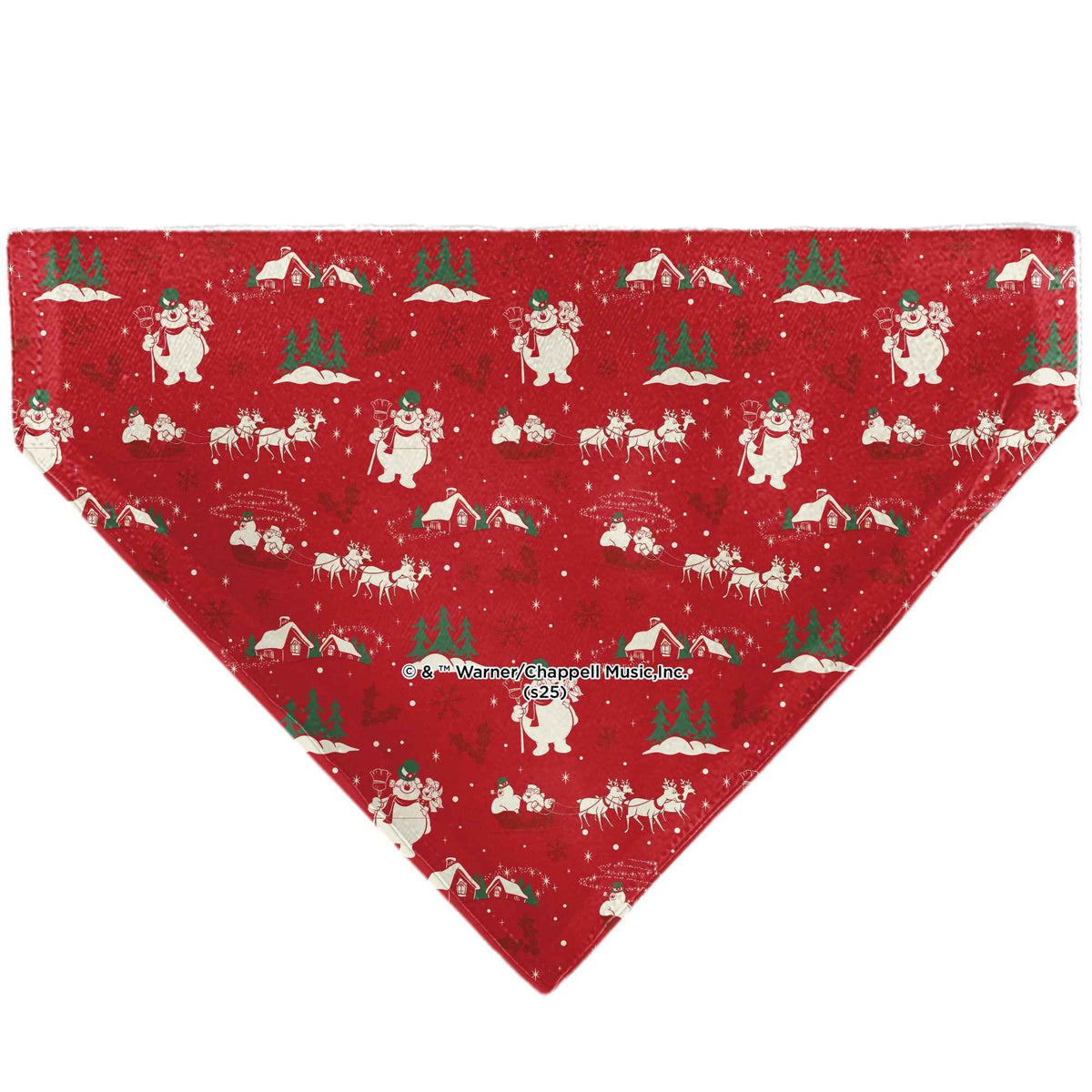 Pet Bandana - FROSTY THE SNOWMAN and Karen Pose and Title Logo Red/White/Green