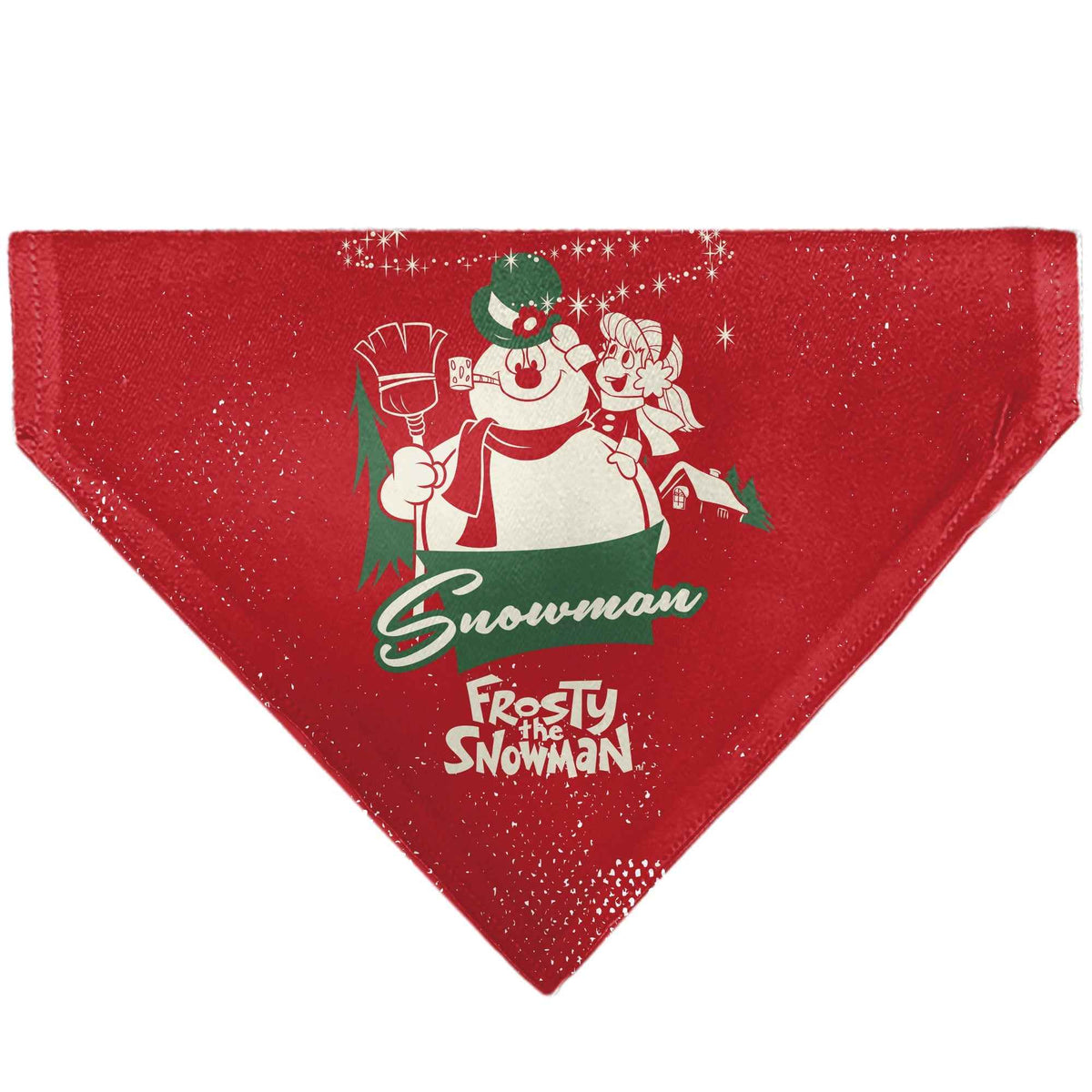 Pet Bandana - FROSTY THE SNOWMAN and Karen Pose and Title Logo Red/White/Green
