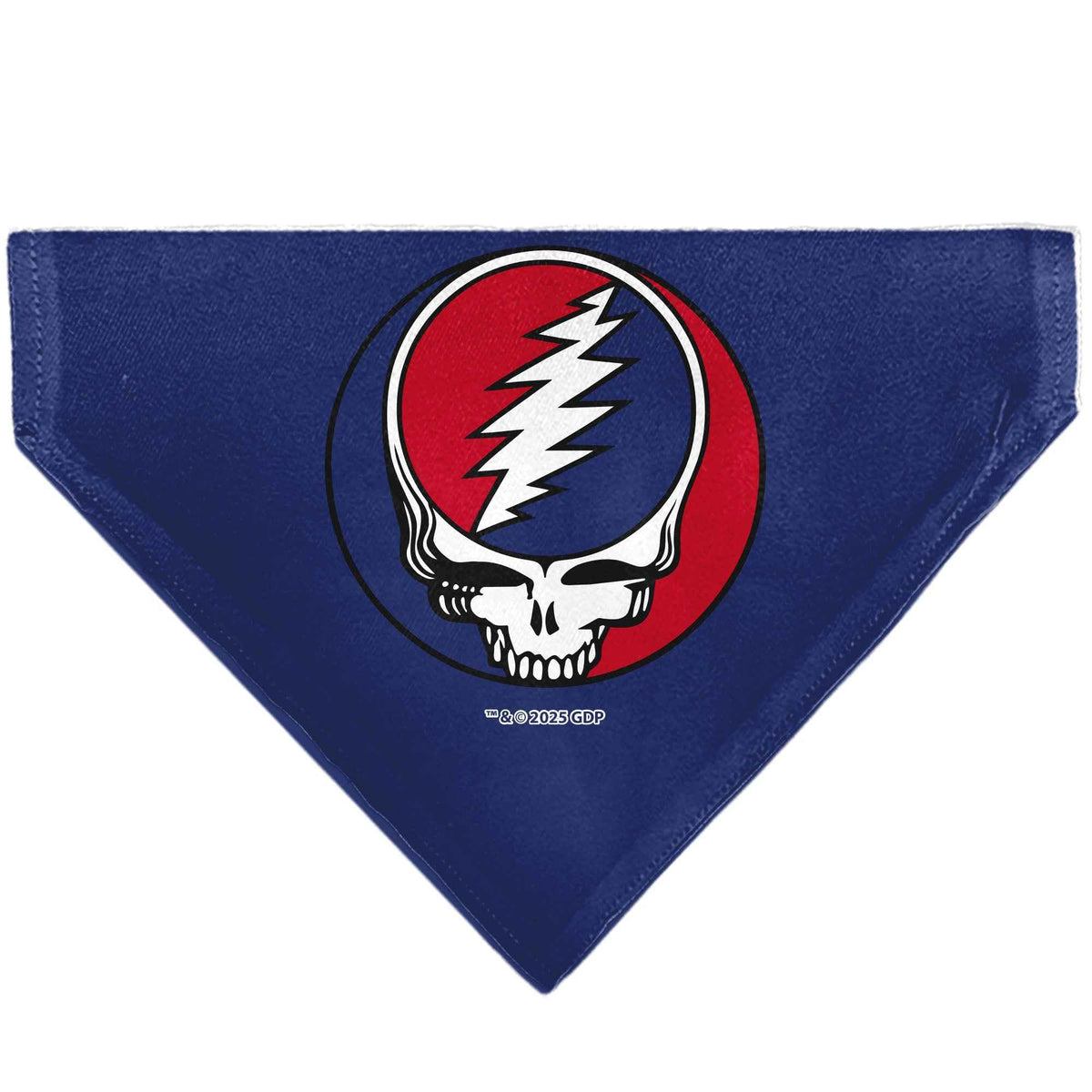 Pet Bandana - Grateful Dead Steal Your Face Logo Centered Red and Blue