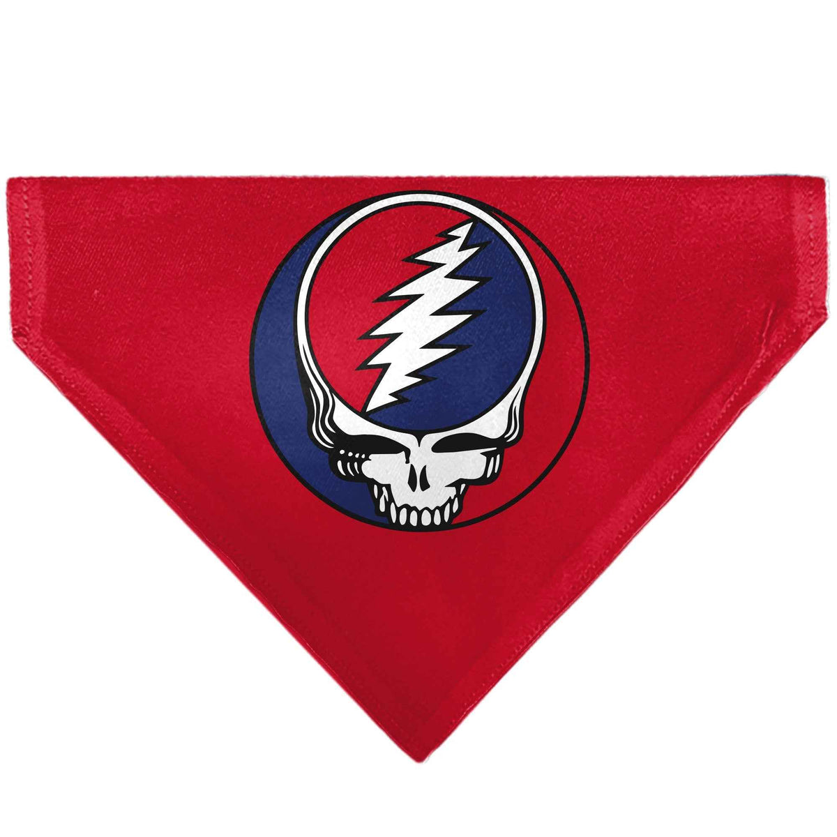 Pet Bandana - Grateful Dead Steal Your Face Logo Centered Red and Blue