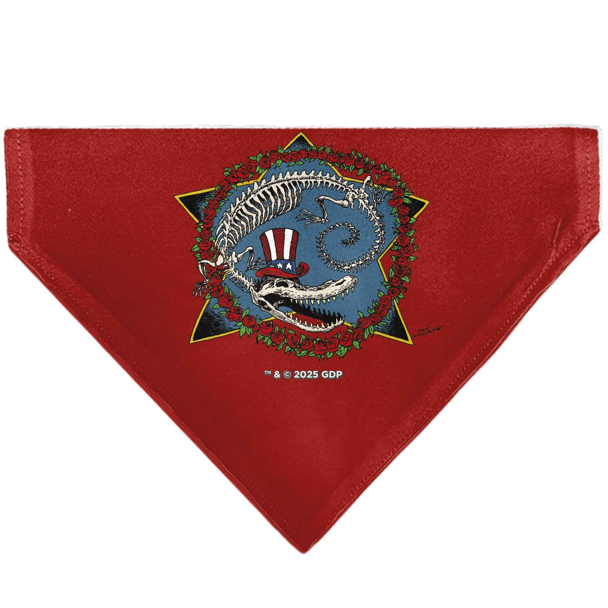 Pet Bandana - Grateful Dead Daves Picks Volume Ten Alligator Bonus Cover Art Red