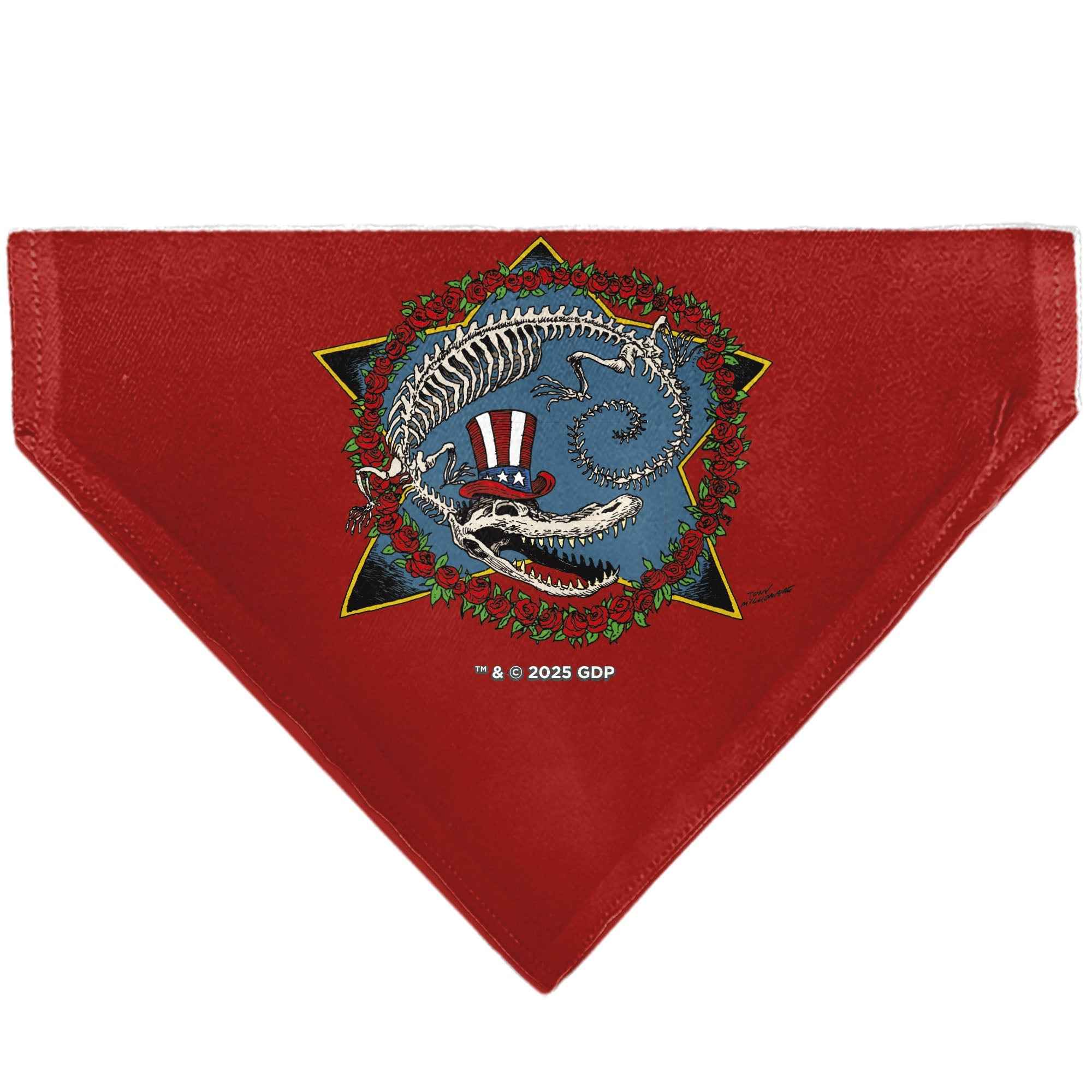 Pet Bandana - Grateful Dead Dave's Picks Volume Ten Alligator Bonus Cover Art Red