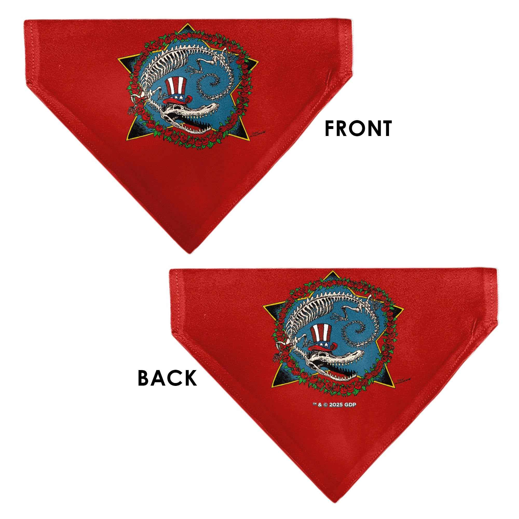 Pet Bandana - Grateful Dead Dave's Picks Volume Ten Alligator Bonus Cover Art Red