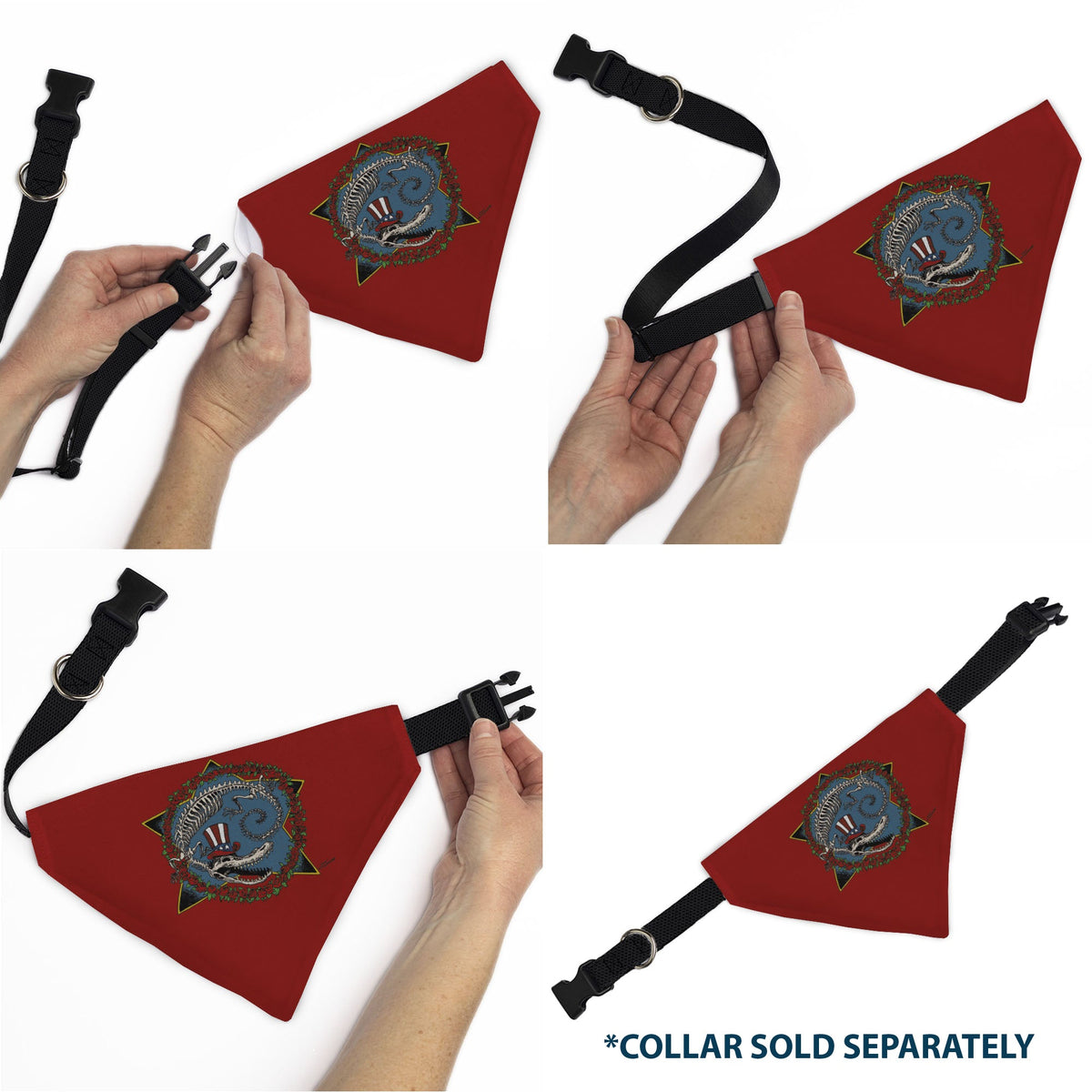 Pet Bandana - Grateful Dead Daves Picks Volume Ten Alligator Bonus Cover Art Red | HT Animal Supply