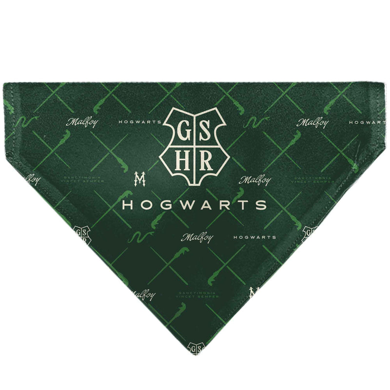 Buckle-Down Hogwarts Malfoy Monogram Icons Greens/White Over-the-Collar Dog Bandana
