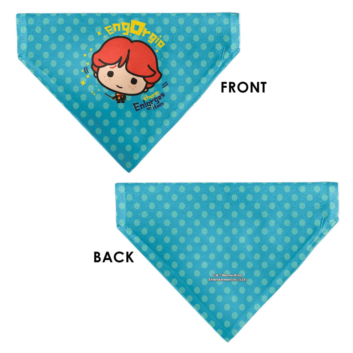 Pet Bandana - Chibi Harry Potter ENGORGIO CHARM Pose Polka Dot Blues