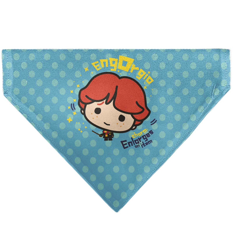 Pet Bandana - Chibi Harry Potter ENGORGIO CHARM Pose Polka Dot Blues