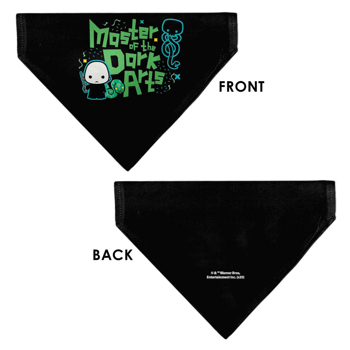 Pet Bandana - Chibi Voldemort MASTER OF THE DARK ARTS Pose Black/Greens/Blues