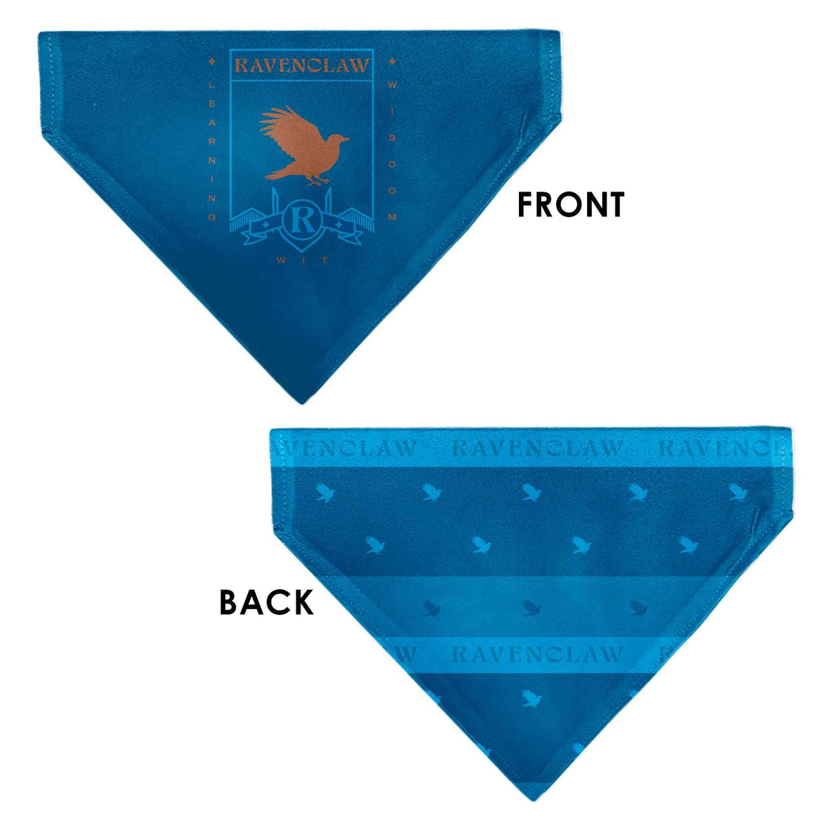 Pet Bandana - Harry Potter RAVENCLAW Traits Banner and Icons Blues/Yellow