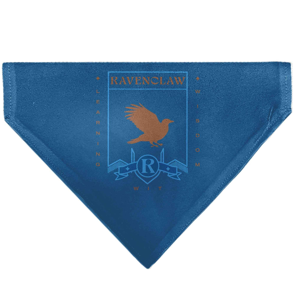 Pet Bandana - Harry Potter RAVENCLAW Traits Banner and Icons Blues/Yellow