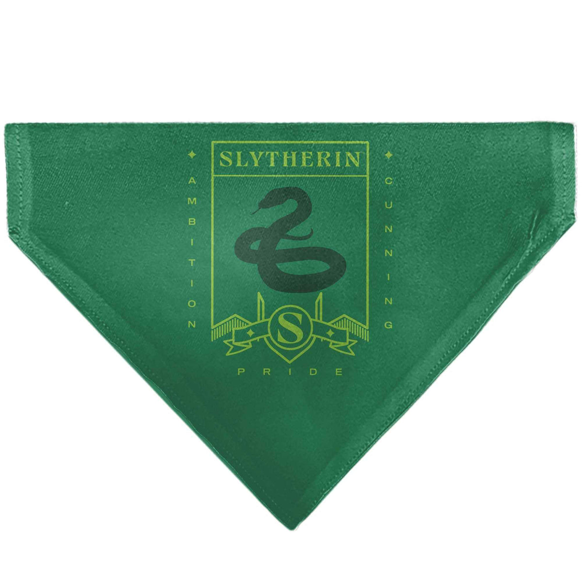 Pet Bandana - Harry Potter SLYTHERIN Traits Banner and Icons Greens/Yellow
