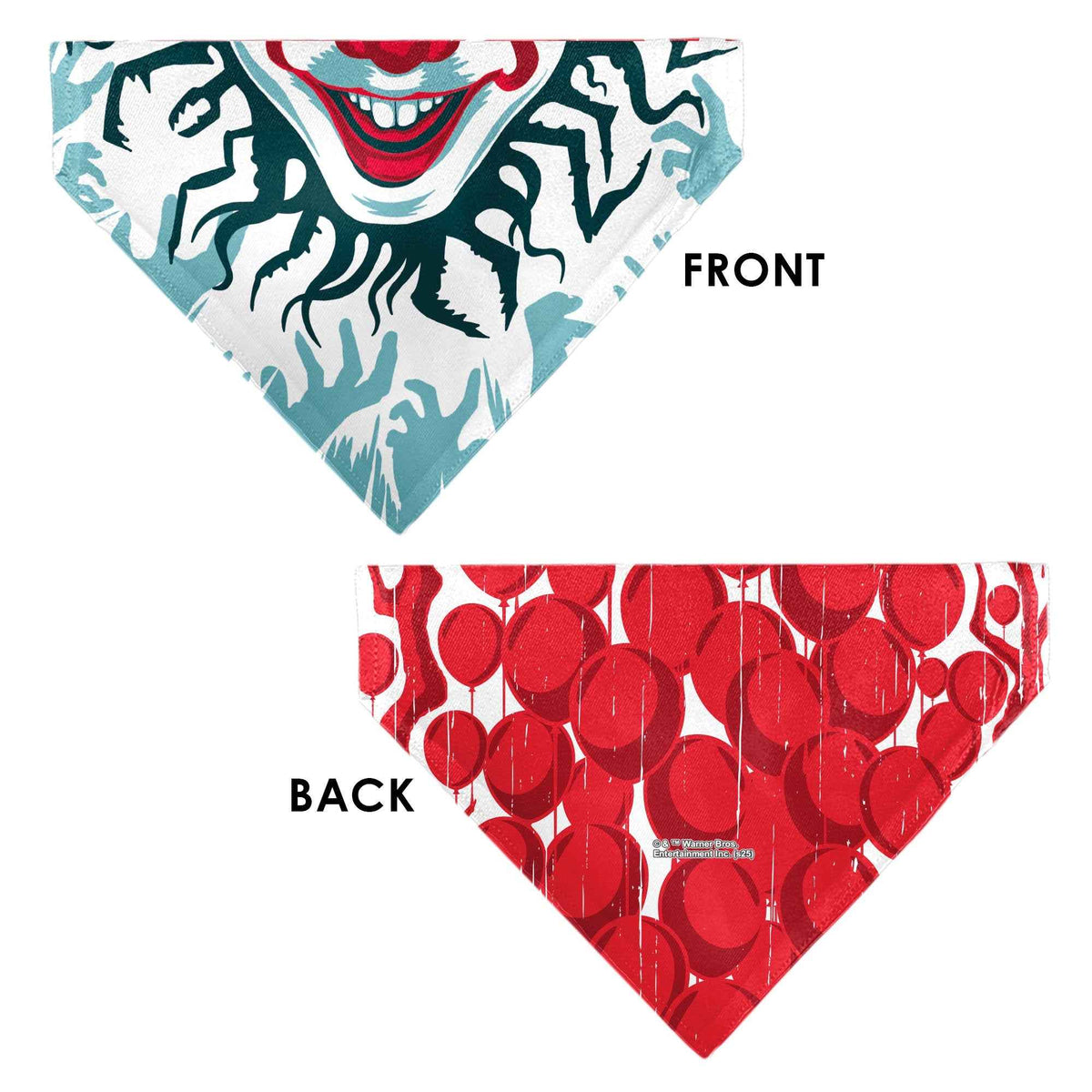 Pet Bandana - IT Pennywise Smile and Balloons White/Blues/Reds