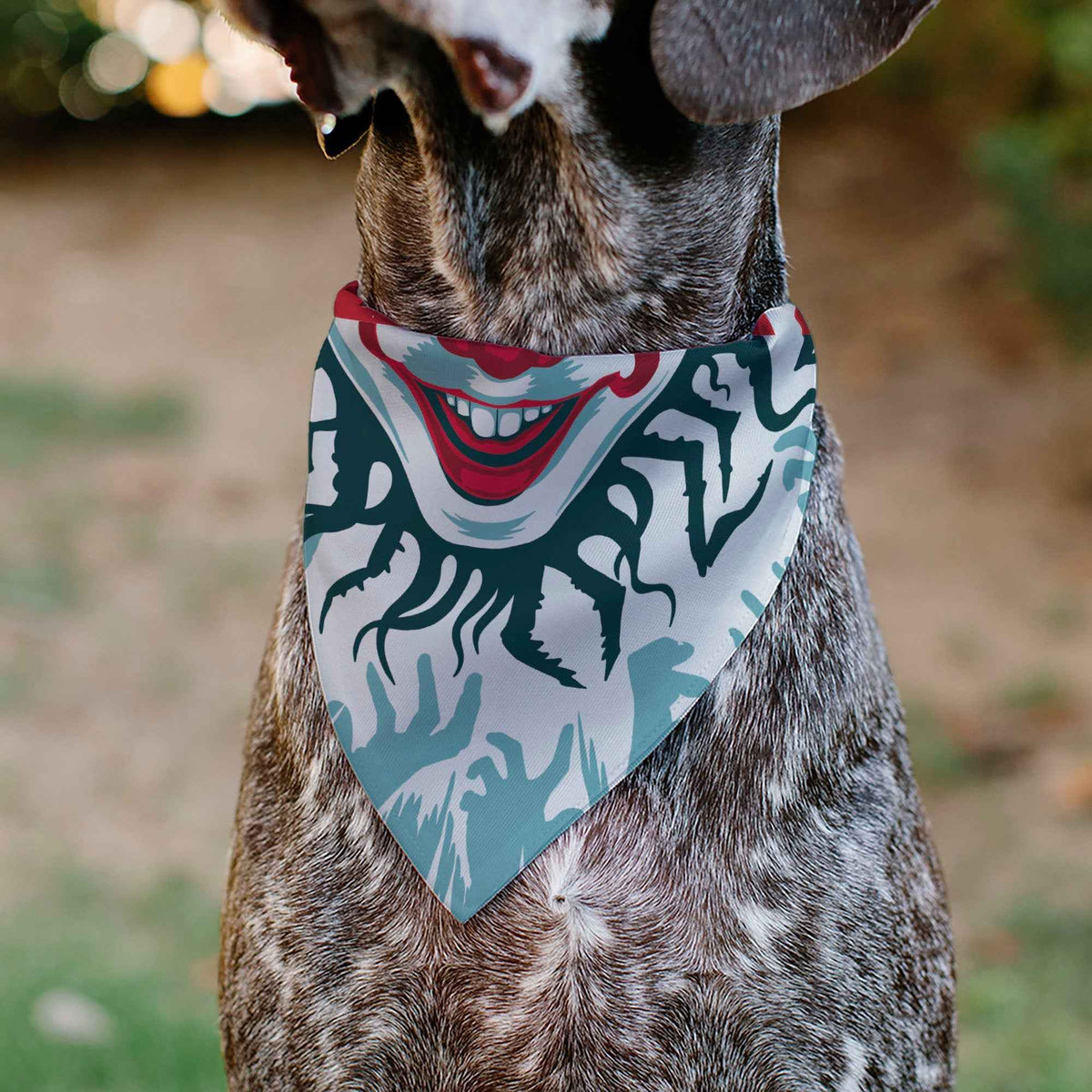 Pet Bandana - IT Pennywise Smile and Balloons White/Blues/Reds