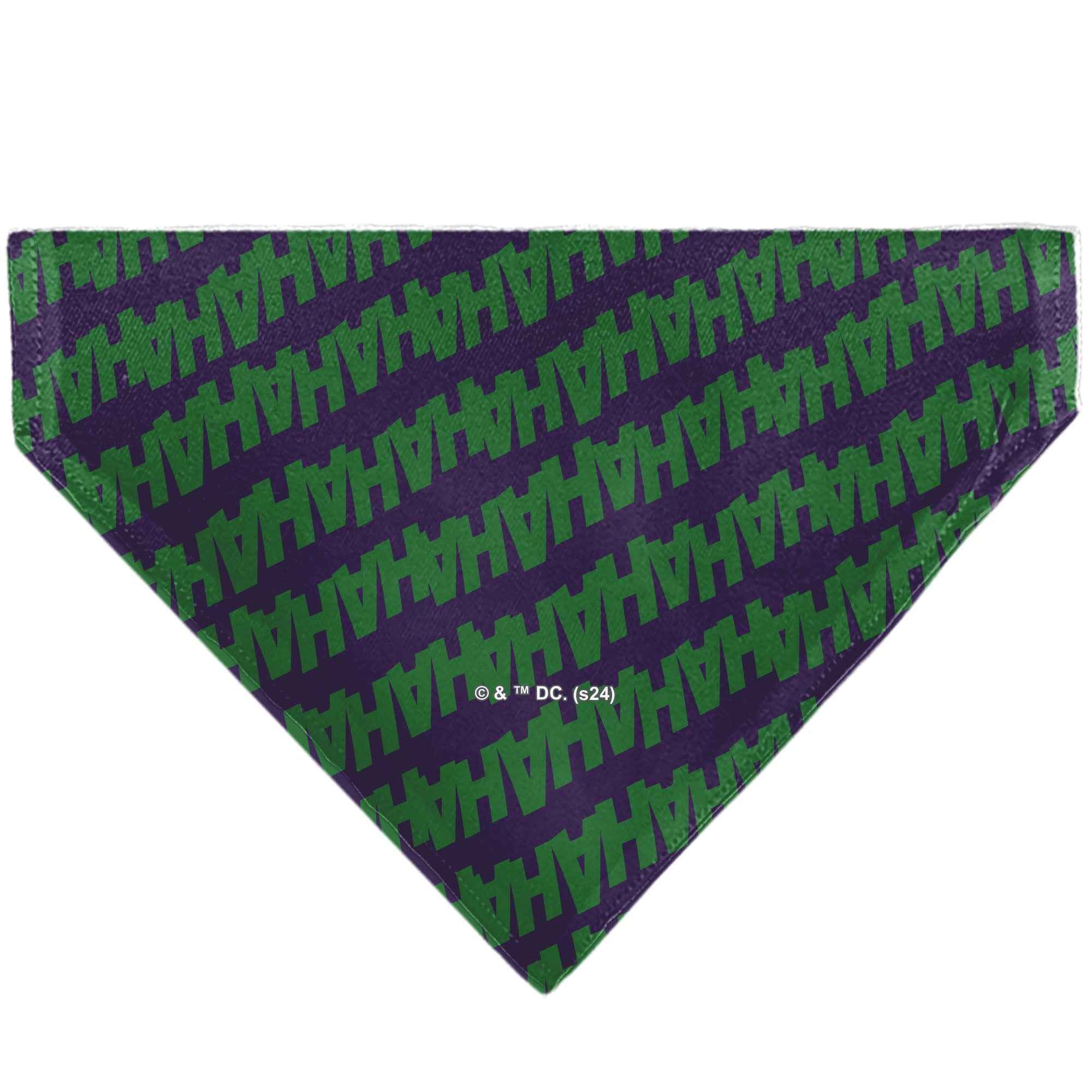 Pet Bandana - The Joker Laugh HAHAHA Text Purple/Green