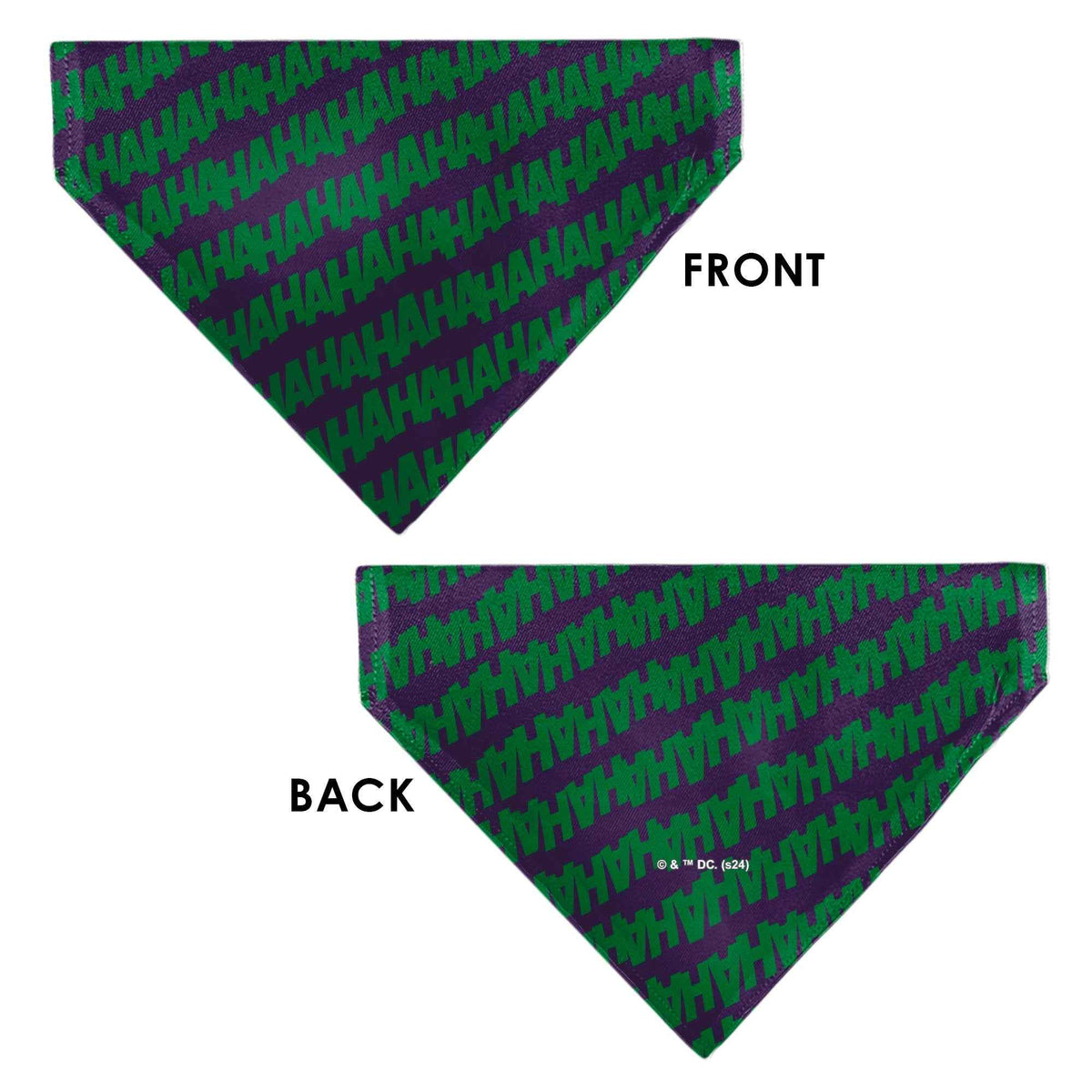 Pet Bandana - The Joker Laugh HAHAHA Text Purple/Green
