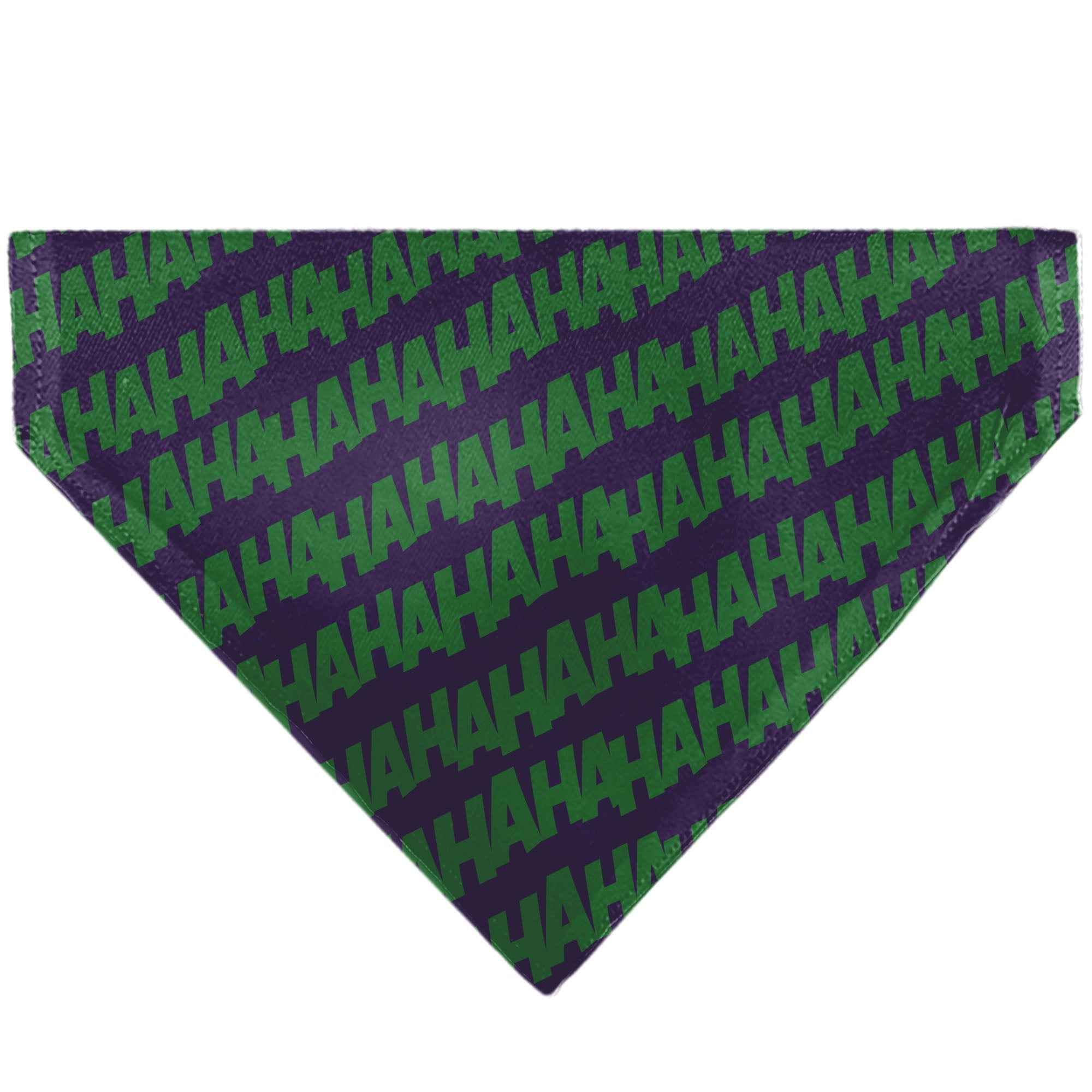 Pet Bandana - The Joker Laugh HAHAHA Text Purple/Green
