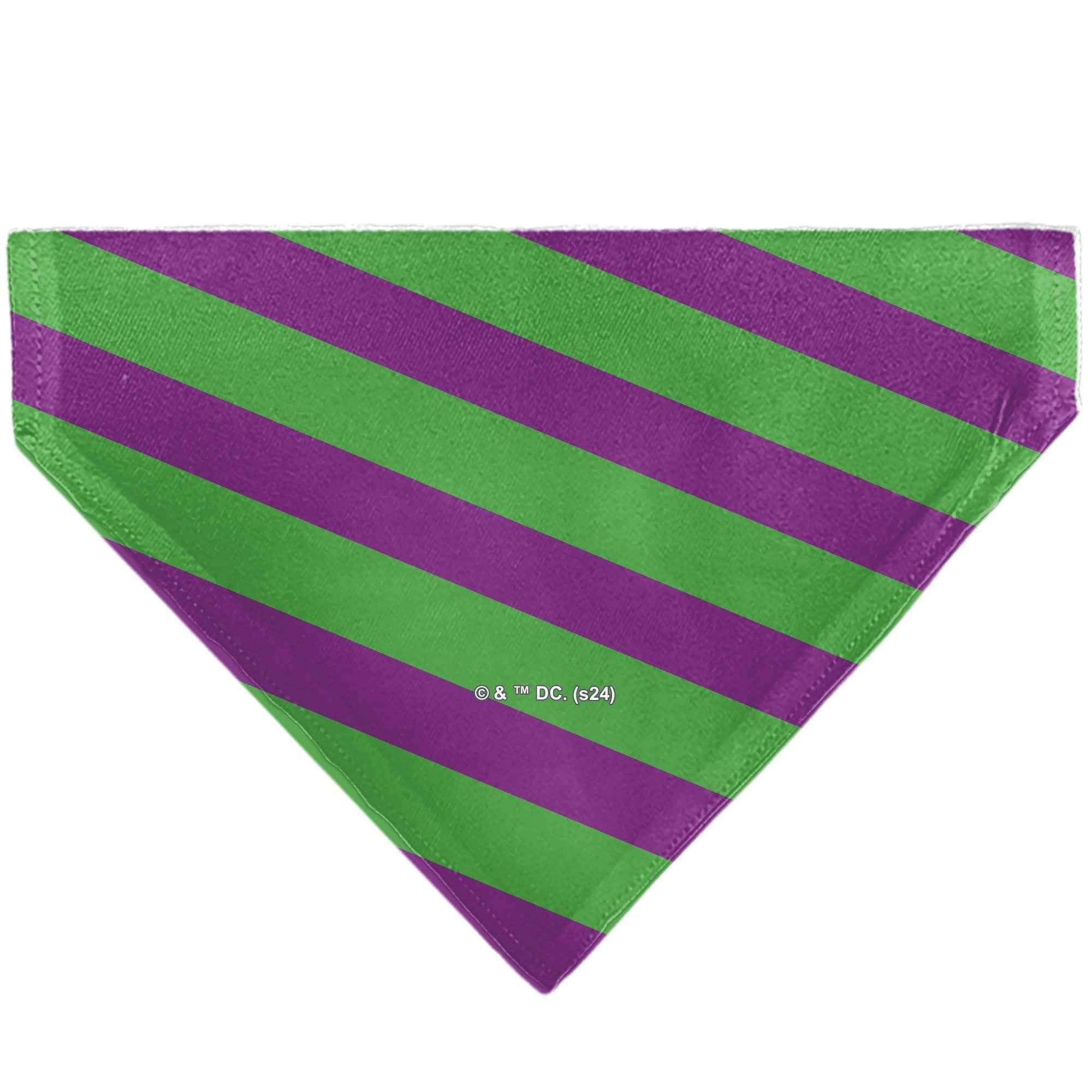 Buckle-Down The Joker Title Logo and Stripe Green/Purple Over-the-Collar Dog Bandana