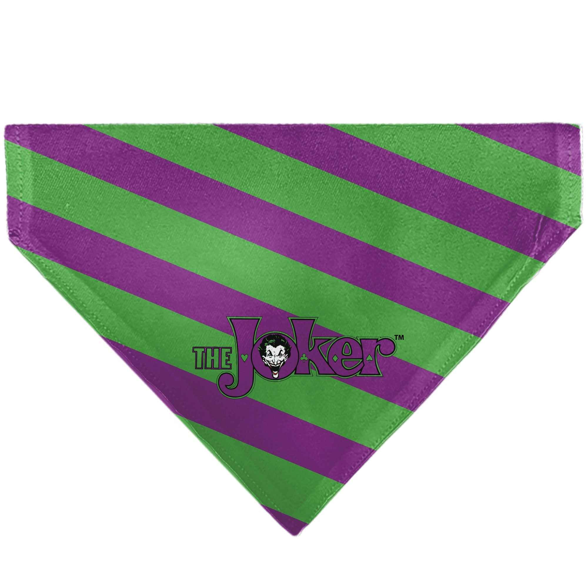 Buckle-Down The Joker Title Logo and Stripe Green/Purple Over-the-Collar Dog Bandana