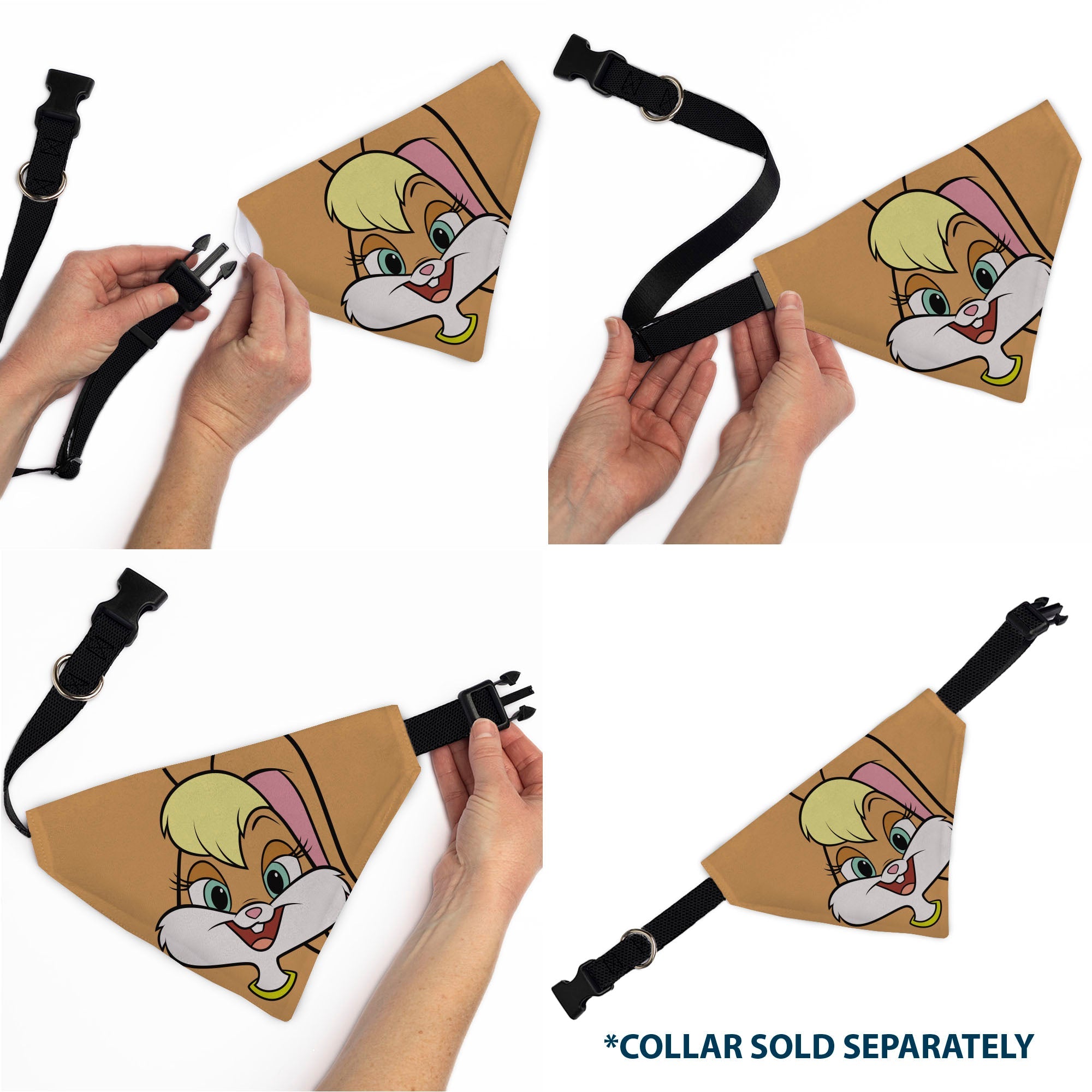 Buckle-Down Looney Tunes Lola Bunny Face Close-Up Peach Over-the-Collar Dog Bandana