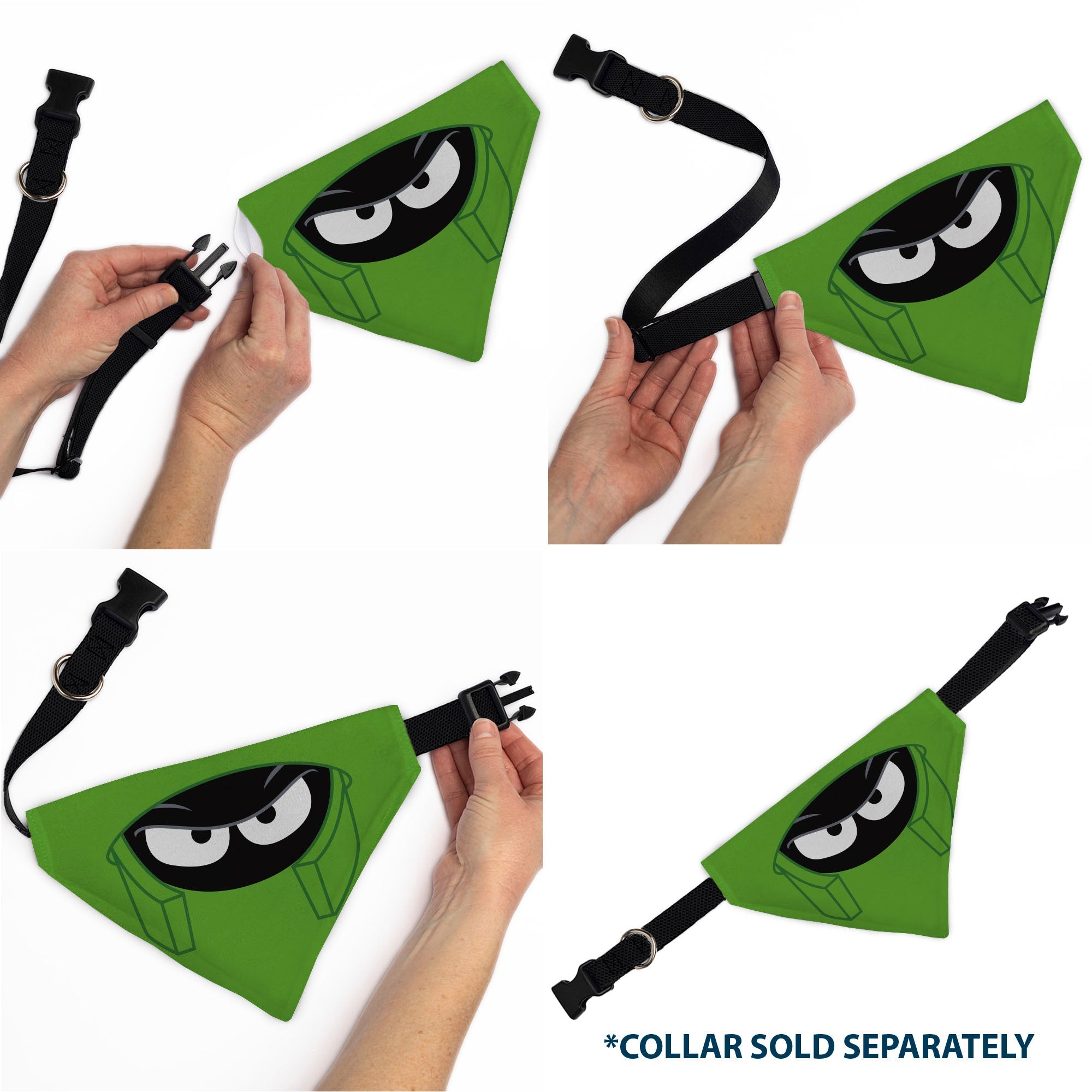 Buckle-Down Looney Tunes Marvin the Martian Face Close-Up Green Over-the-Collar Dog Bandana