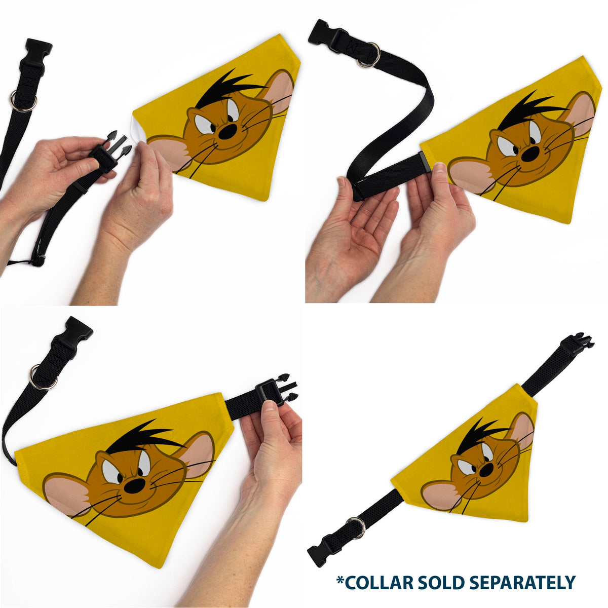 Pet Bandana - LOONEY TUNES Speedy Gonzales Face Close-Up Yellow | HT Animal Supply