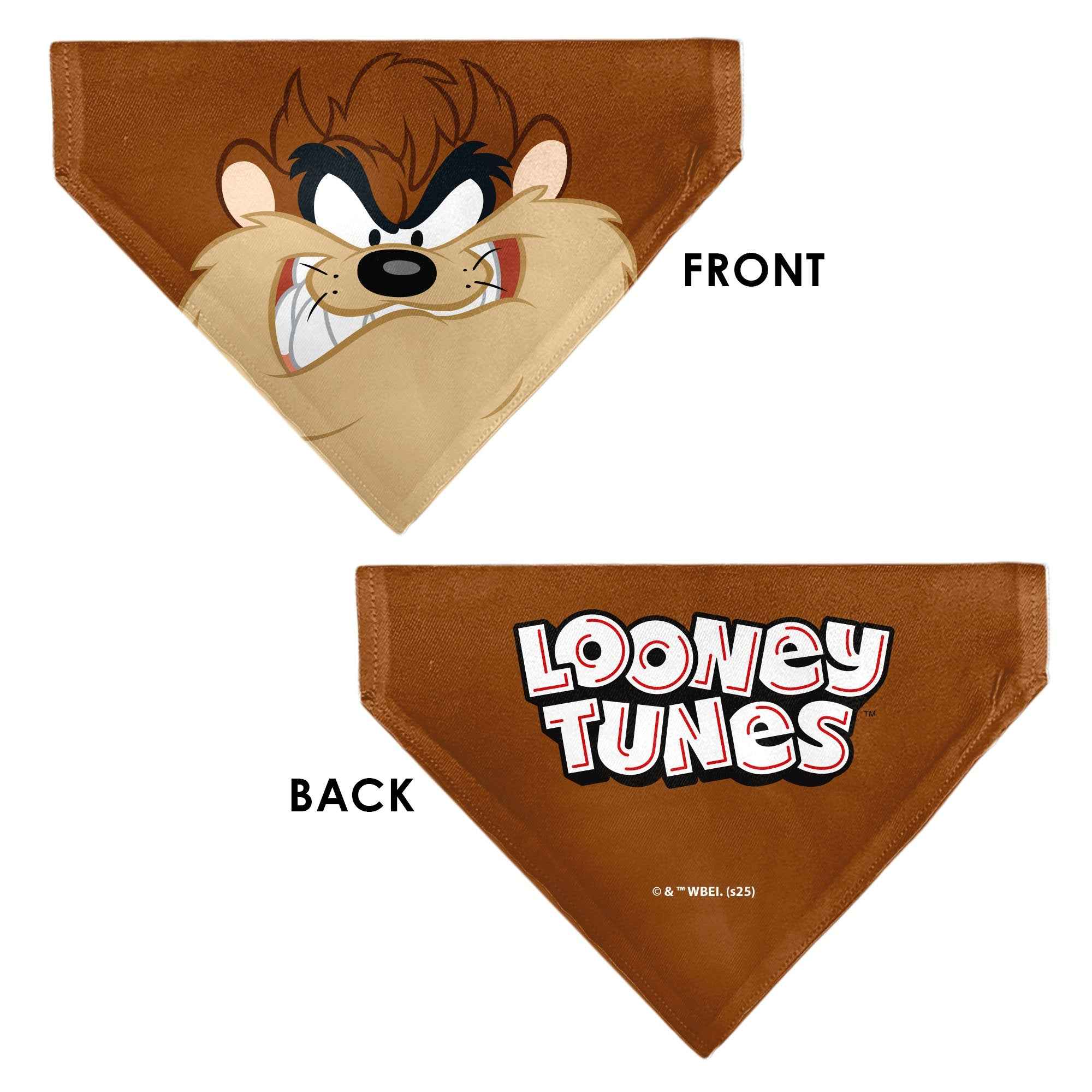 Pet Bandana - LOONEY TUNES Taz Tasmanian Devil Face Close-Up Brown