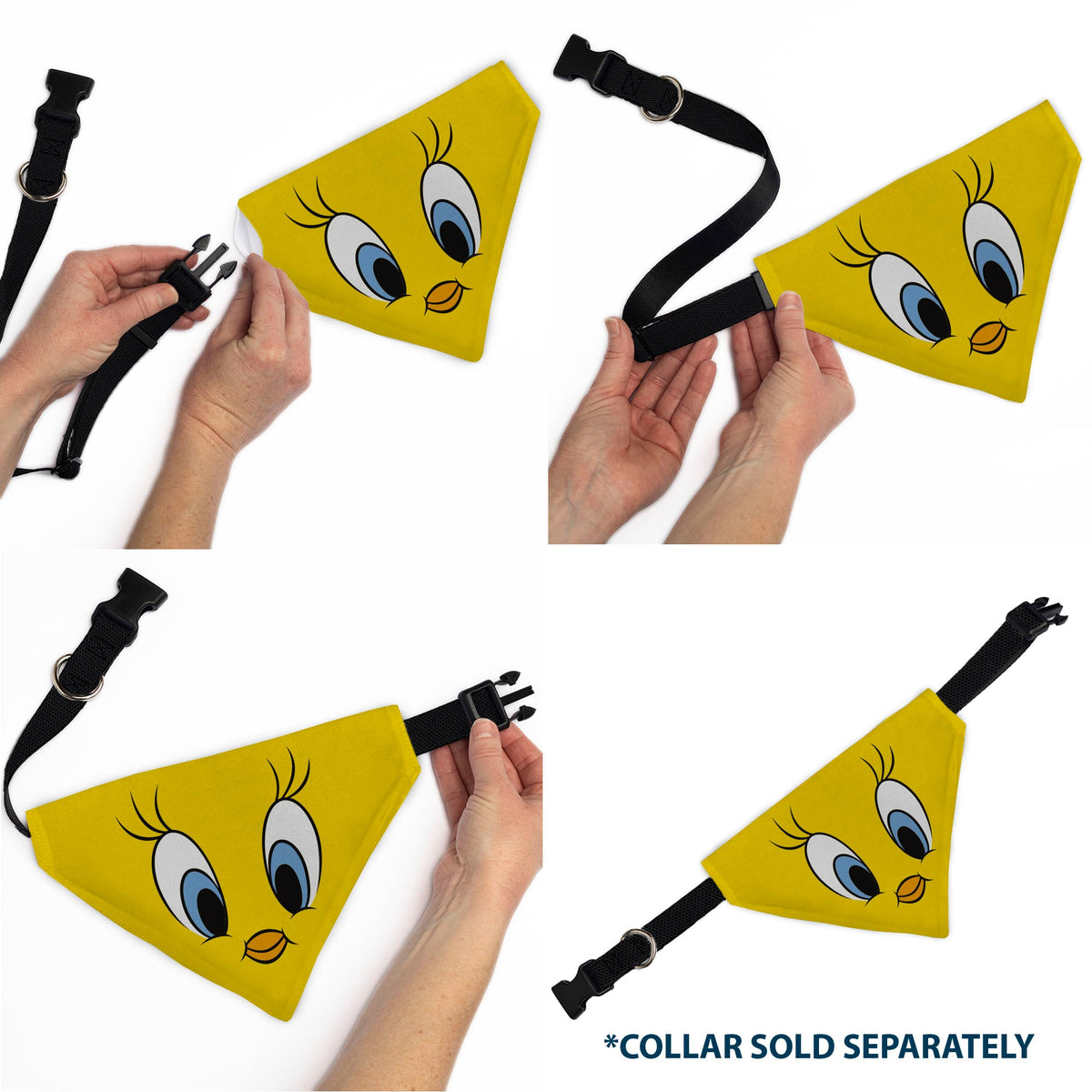 Pet Bandana - LOONEY TUNES Tweety Bird Face Close-Up Yellow | HT Animal Supply