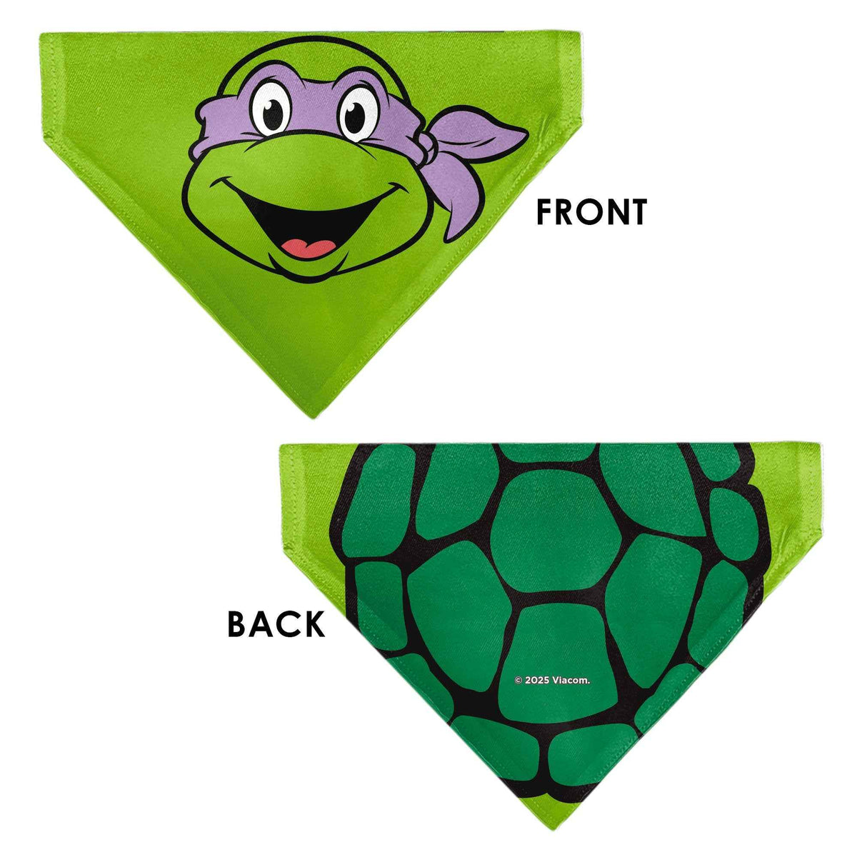 Pet Bandana - Ninja Turtles Donatello Face and Turtle Shell Character Close-Up Green